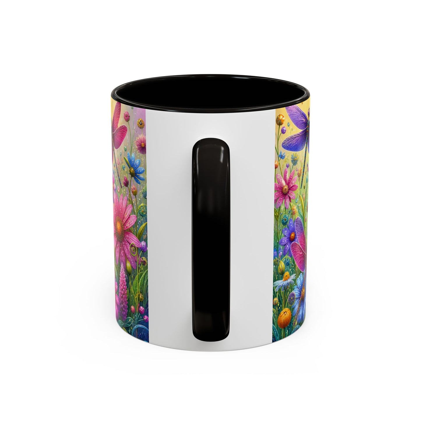 Tasse Libellules et Fleurs Colorées – Mug Nature Printemps et Jardin Fleuri – Design Artistique Floral – Céramique 325ml