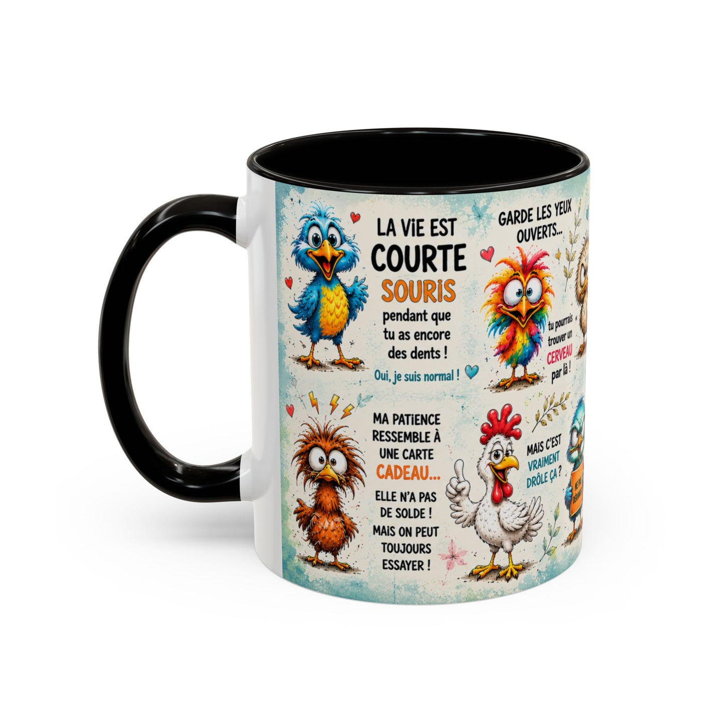 Tasse Humour Sarcasme Oiseaux Drôles – Mug Citations Humoristiques et Animaux Cartoon – Cadeau Original 325ml