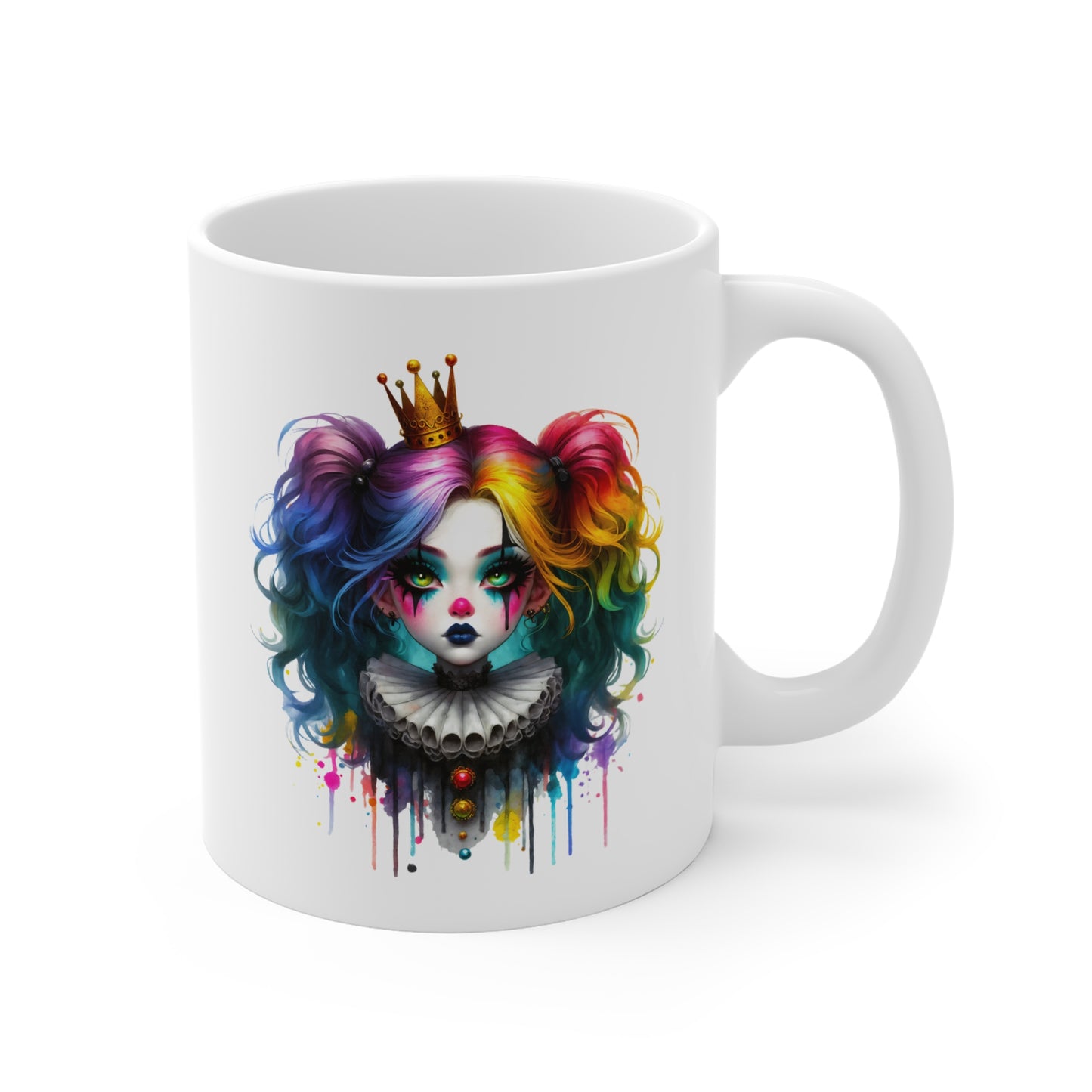 Mug Clown Coloré Gothique 325ml – Tasse Céramique Design Artistique Horreur Pop Art – Cadeau Original Halloween