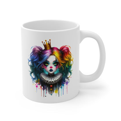 Mug Clown Coloré Gothique 325ml – Tasse Céramique Design Artistique Horreur Pop Art – Cadeau Original Halloween