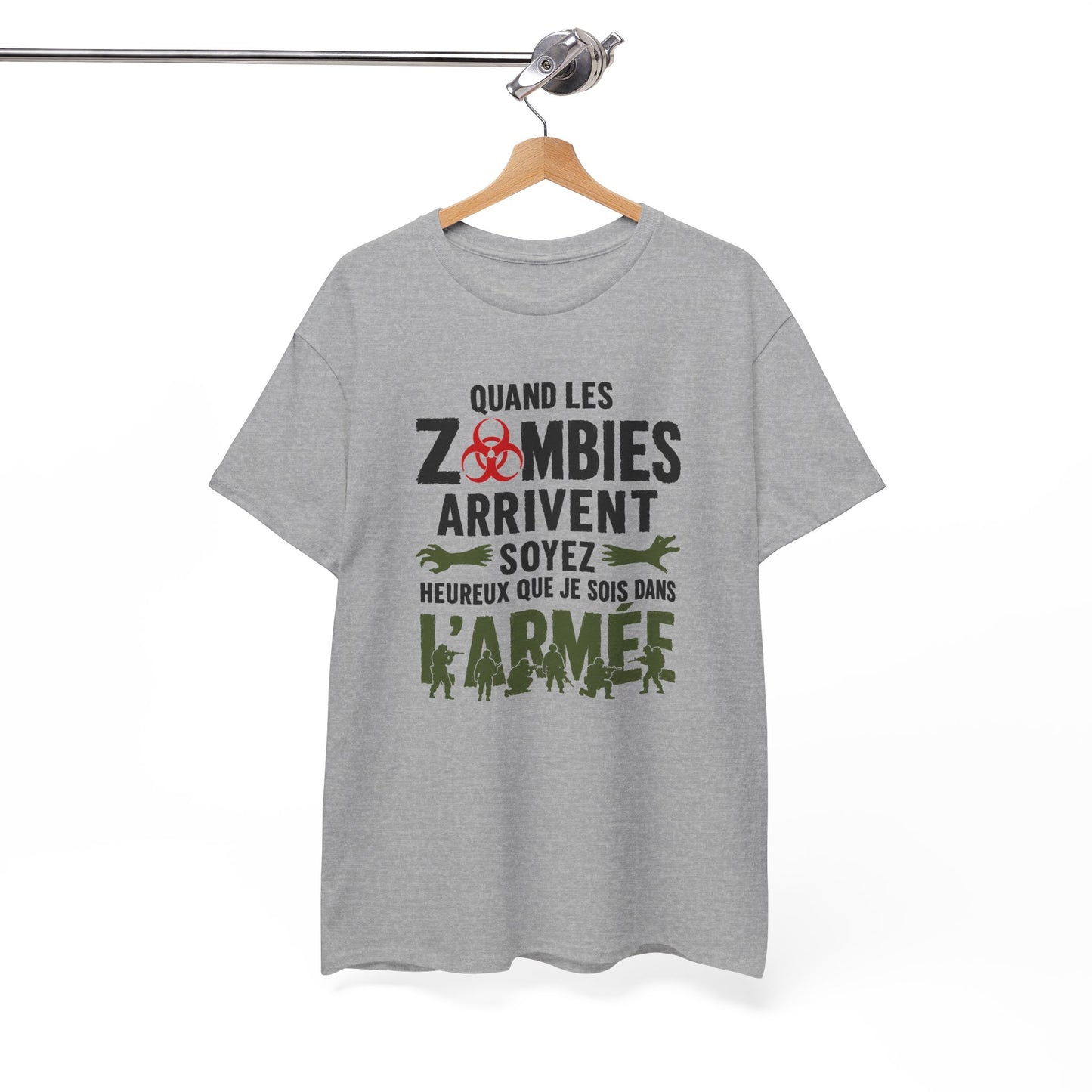 Tee Shirt Homme et Femme Zombie Armée Militaire Humour Survival Apocalypse Idée Cadeau