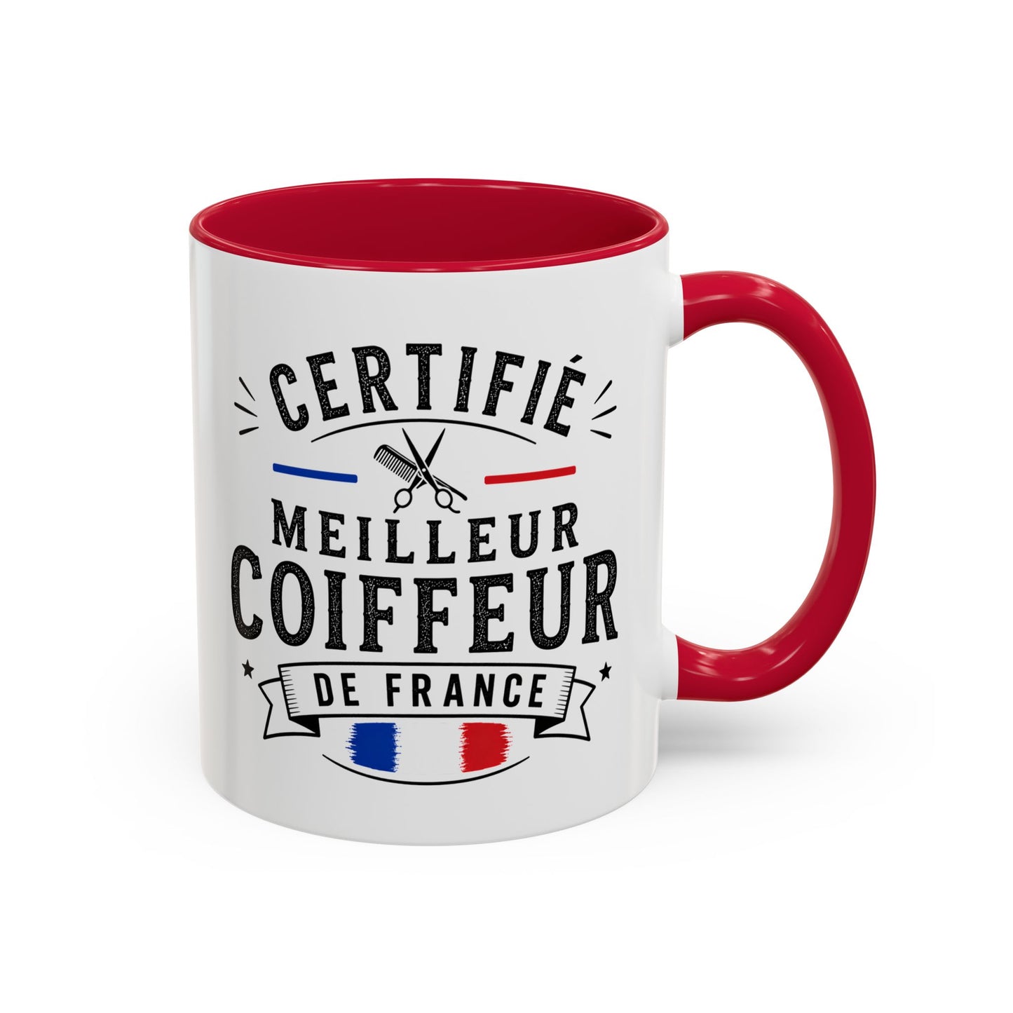 Mug Coiffeur Homme – Tasse Salon de Coiffure Ciseaux – Idée Cadeau Original Professionnel Coiffure Homme Noir Bleu Rouge