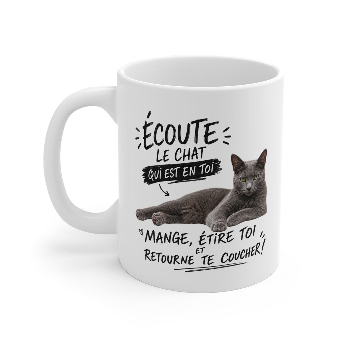 Mug Chat Gris Bouboul Humour – Tasse Amoureux des Chats – Cadeau Original Chat – Idée Cadeau Femme Homme Passion Félin