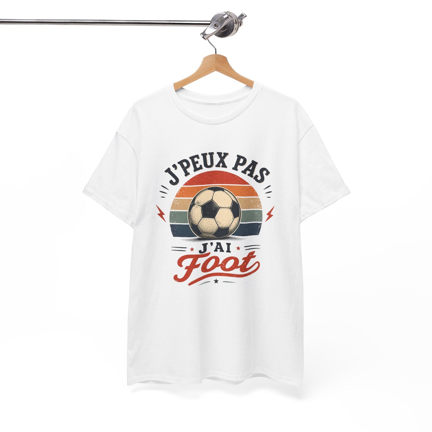 T-Shirt Football Homme Femme – J’Peux Pas J’Ai Foot – Tee Shirt Ballon Football Vintage Supporter Joueur Entraînement Match Cadeau Passion Football