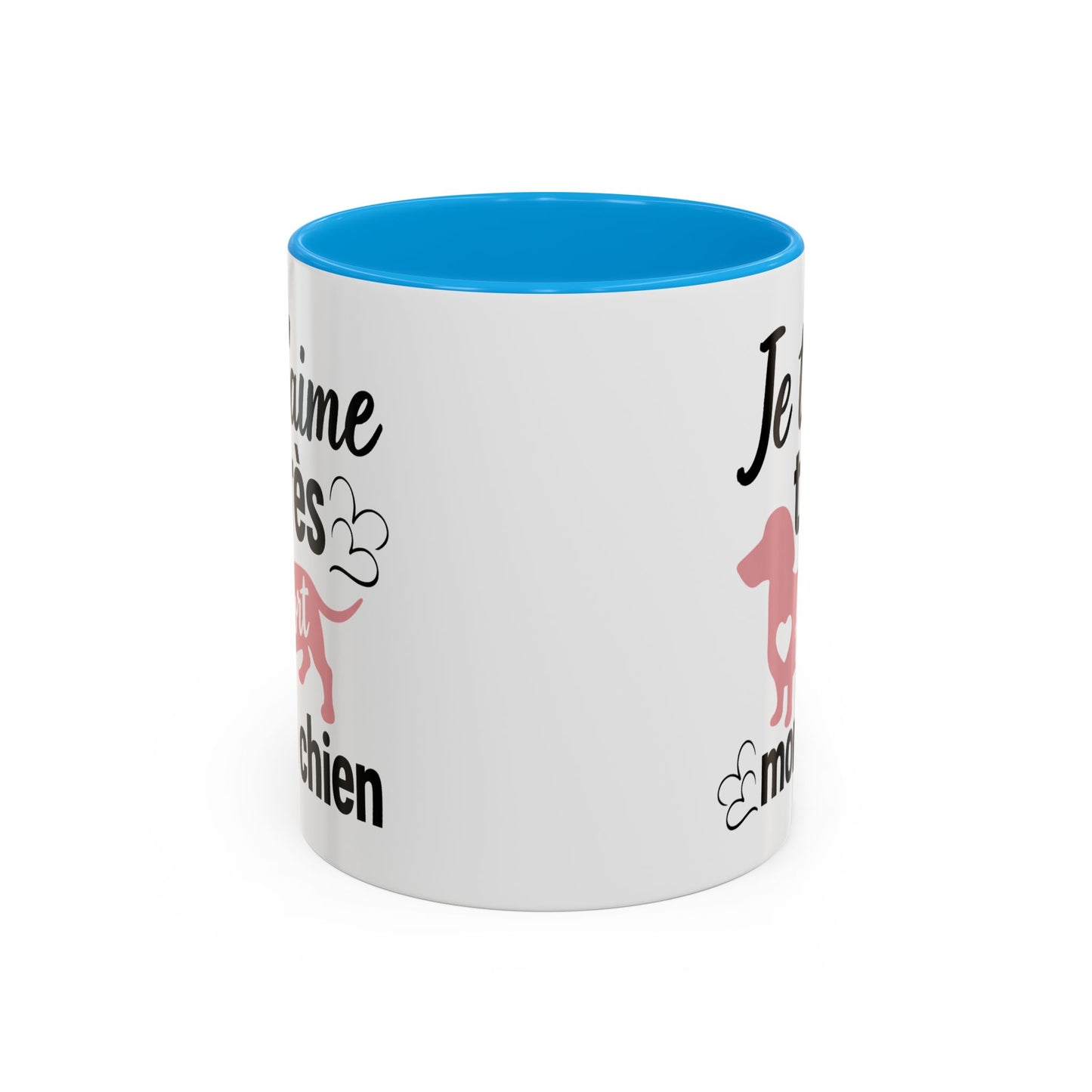 Mug Teckel Homme et Femme – Tasse Chien pour Maître et Maîtresse – Cadeau Amoureux des Chiens et Animaux – Idée Cadeau Propriétaire de Teckel – 325 ml Noir Bleu Rouge
