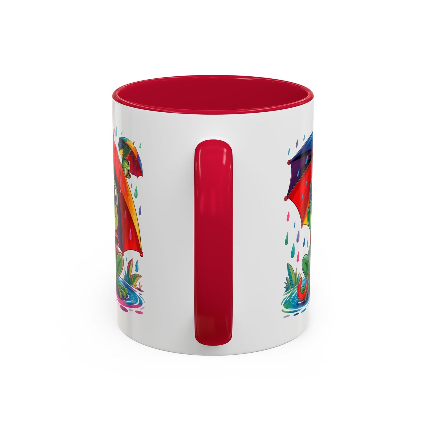 Mug Grenouille Sous la Pluie – Tasse Colorée Parapluie Arc-en-Ciel – Cadeau Fun et Mignon – Céramique 325ml