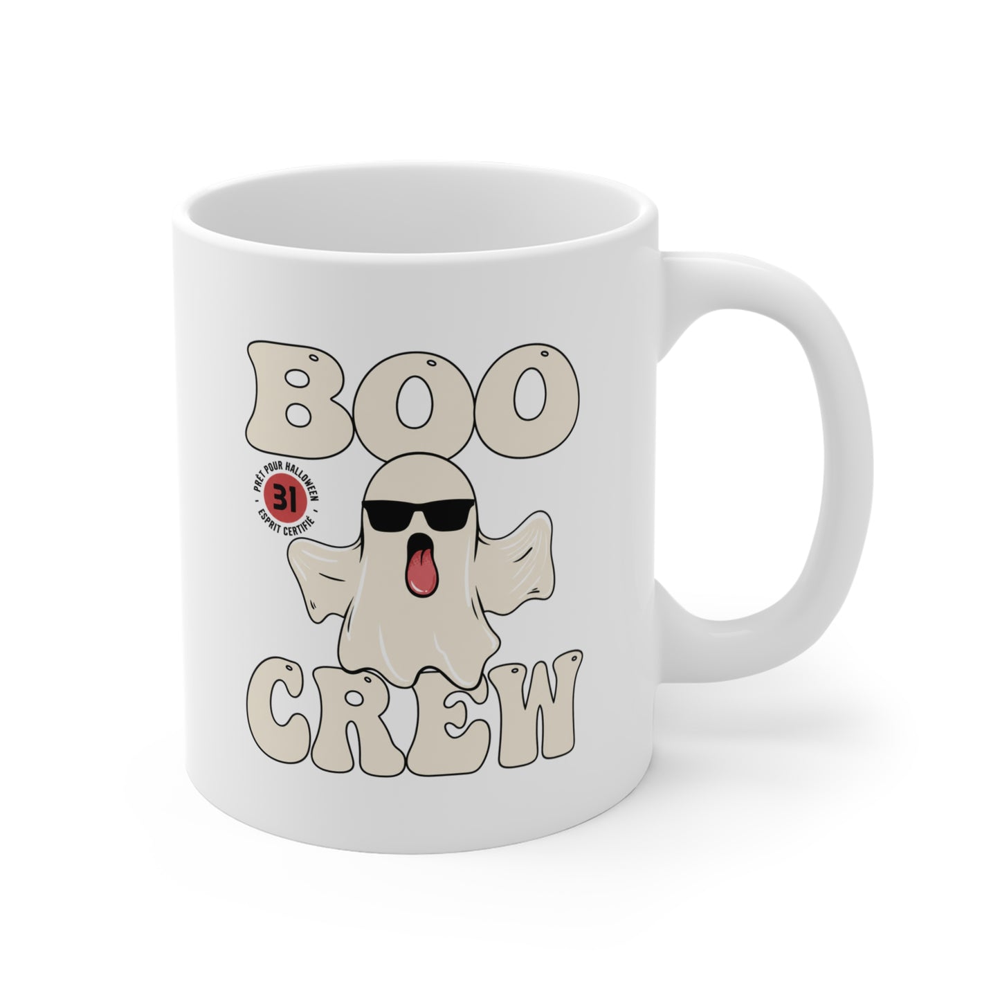 Mug Halloween Fantôme – Tasse Boo Crew – Cadeau Original Homme et Femme, Décoration Effrayante Humour