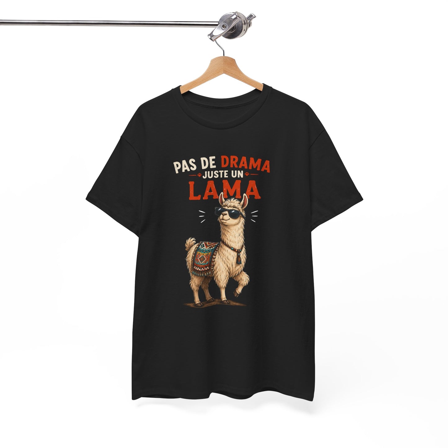 T-Shirt Humour Homme et Femme – Lama Drôle avec Lunettes – Animal Rigolo – Cadeau Original Anniversaire