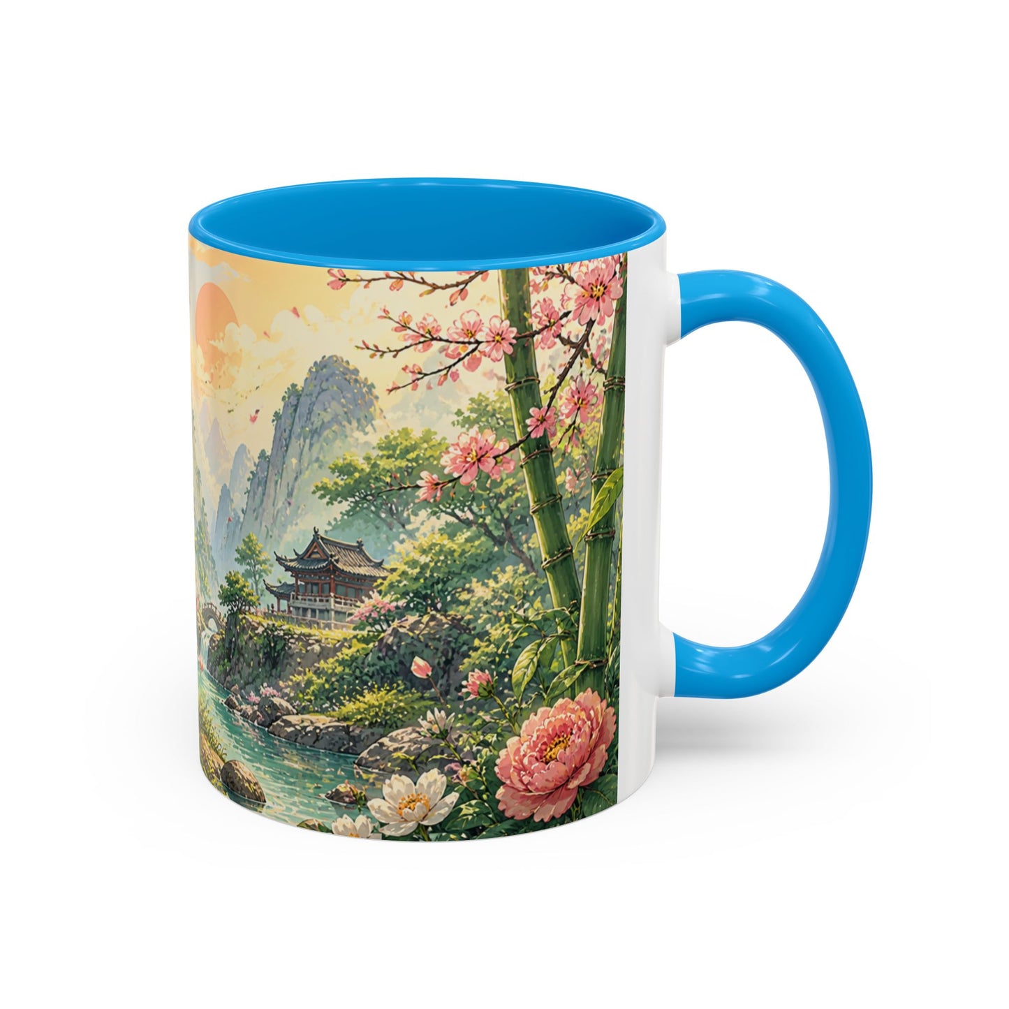 Tasse Panda Bambou – Mug Nature Asiatique avec Fleurs et Paysage Japonais Zen – Cadeau Animal Mignon 325ml