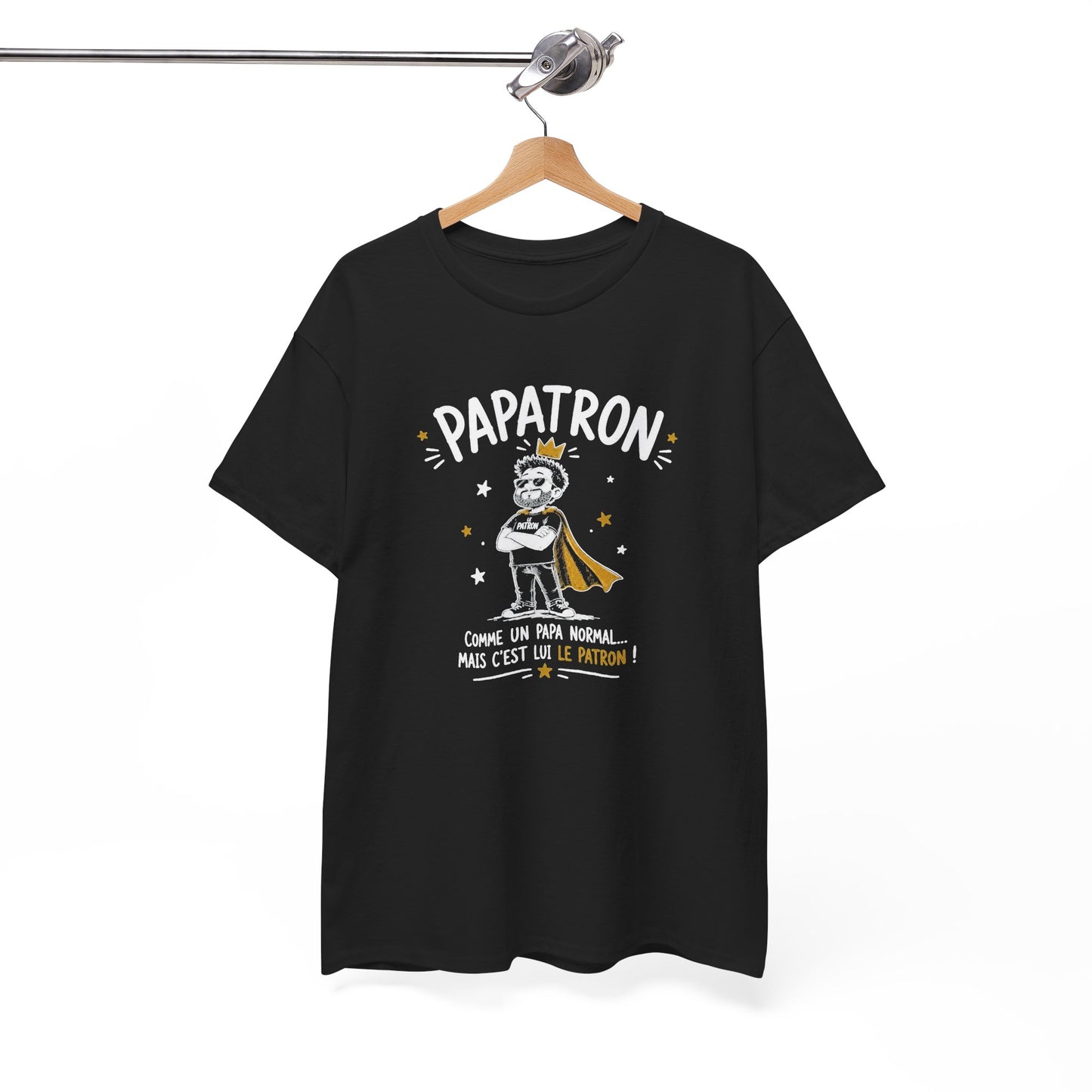 Tee Shirt Papa Homme – Papatron Comme un Papa Normal Mais C’est Lui le Patron – T-Shirt Humour Cadeau Original