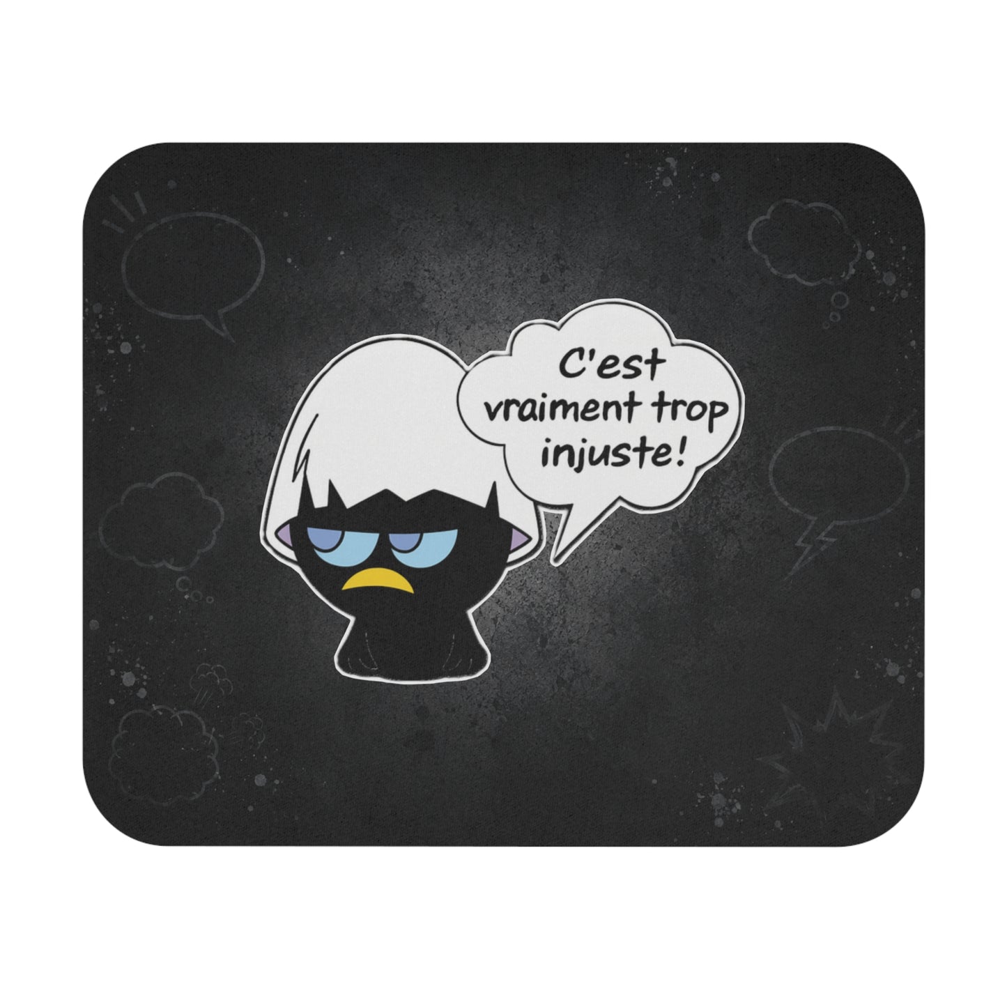 Tapis de Souris 22x18cm Calimero C’est Vraiment Trop Injuste – Accessoire Humour et Mauvaise Humeur – Cadeau Drôle Bureau Homme Femme
