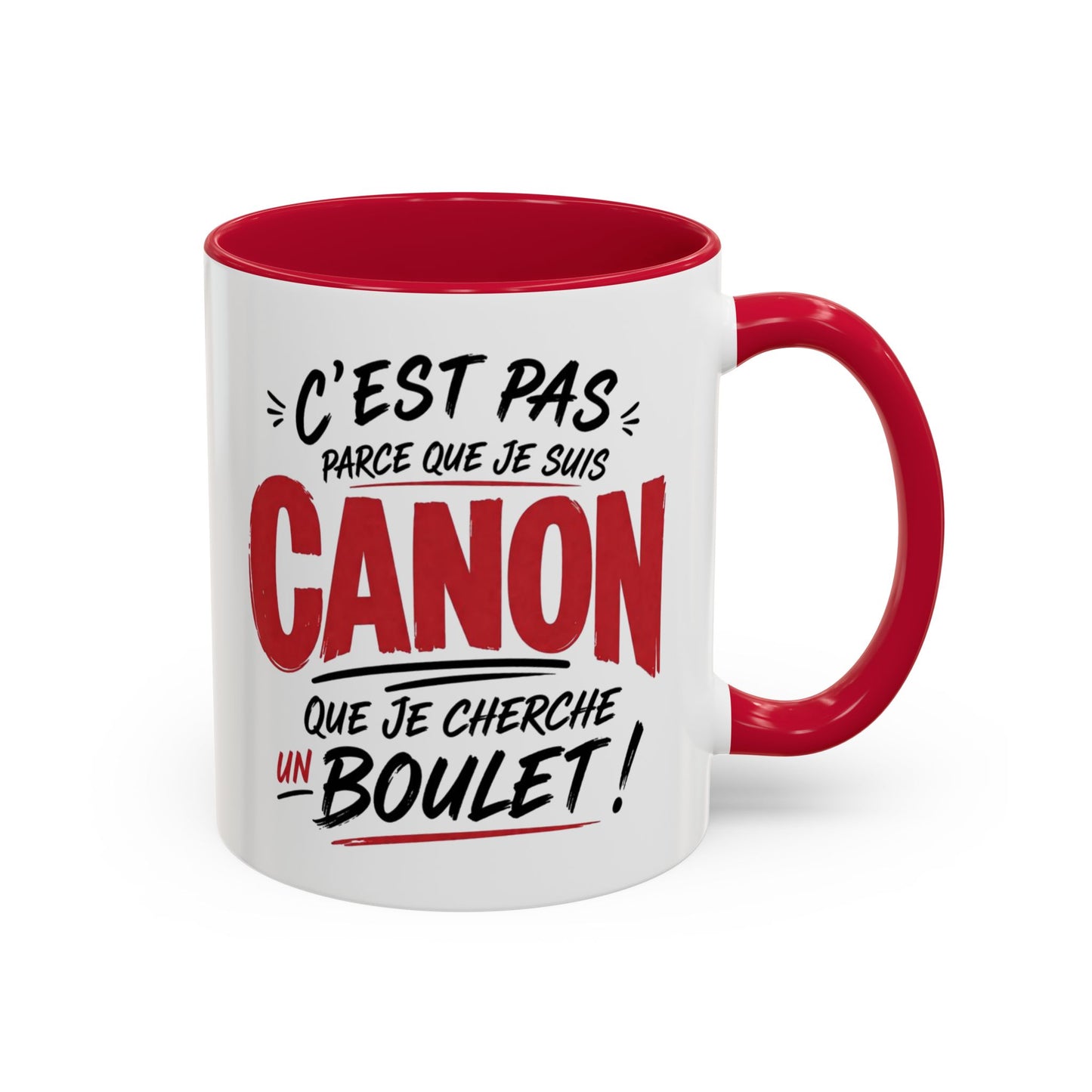 Mug Humour Femme Canon – Tasse Drôle Citation C’est Pas Parce Que Je Suis Canon Que Je Cherche Un Boulet – Cadeau Femme Original et Humoristique 325ml