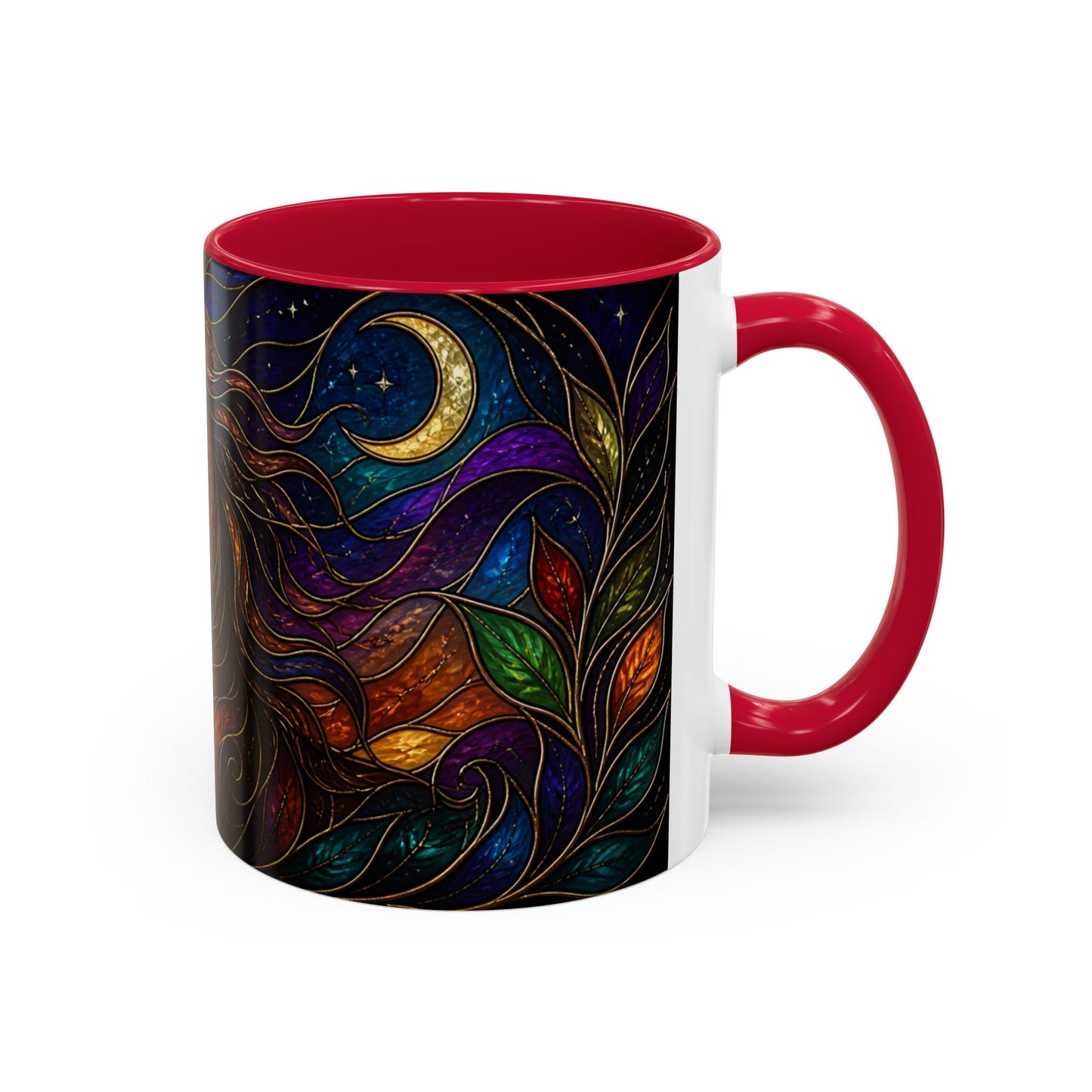 Tasse Cheval Style Vitrail – Mug Artistique Multicolore avec Lune et Cheval Élégant – Céramique 325ml
