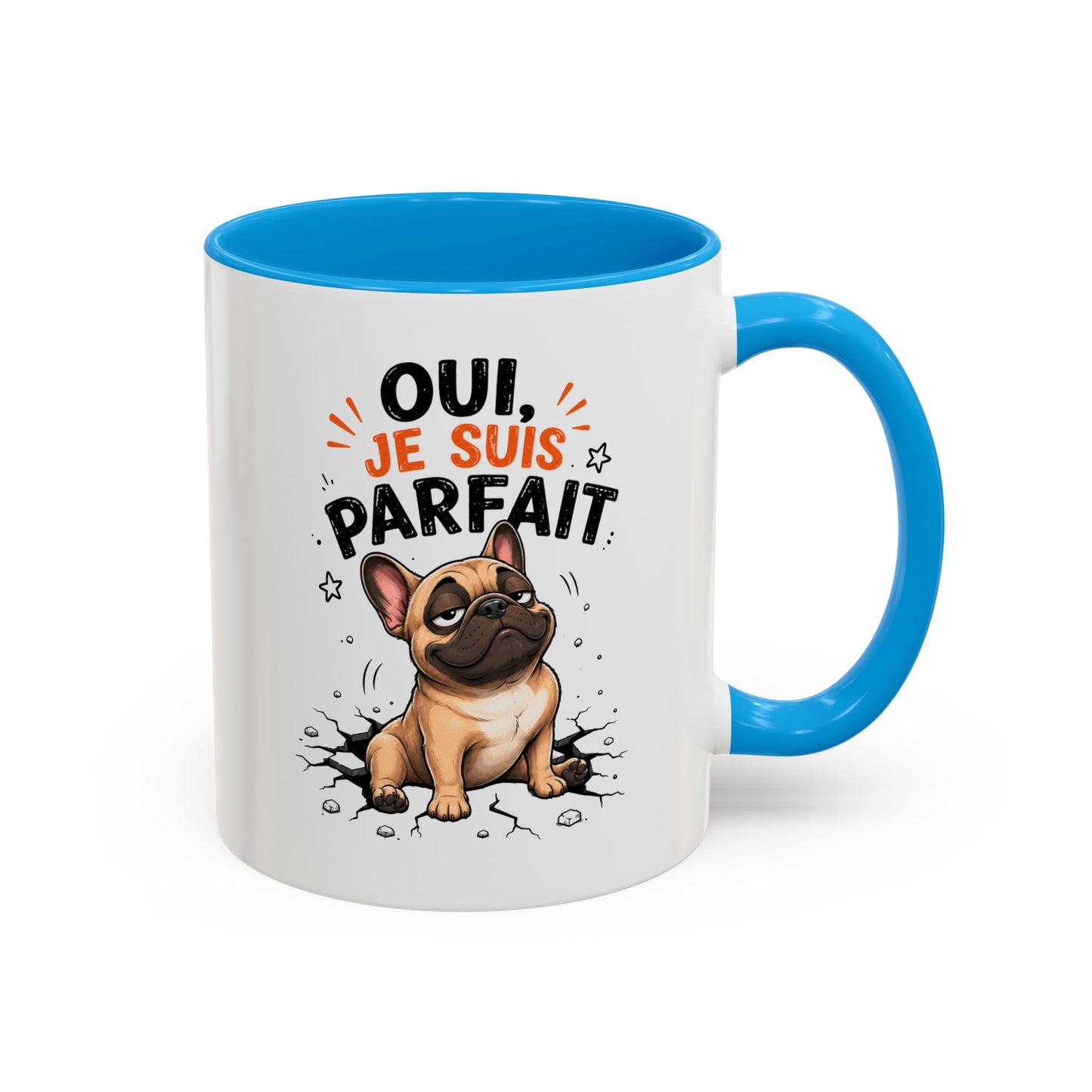 Tasse Bouledogue Français Drôle Homme Femme – Mug Oui Je Suis Parfait – Cadeau Humour Amateur de Chiens 325 ml