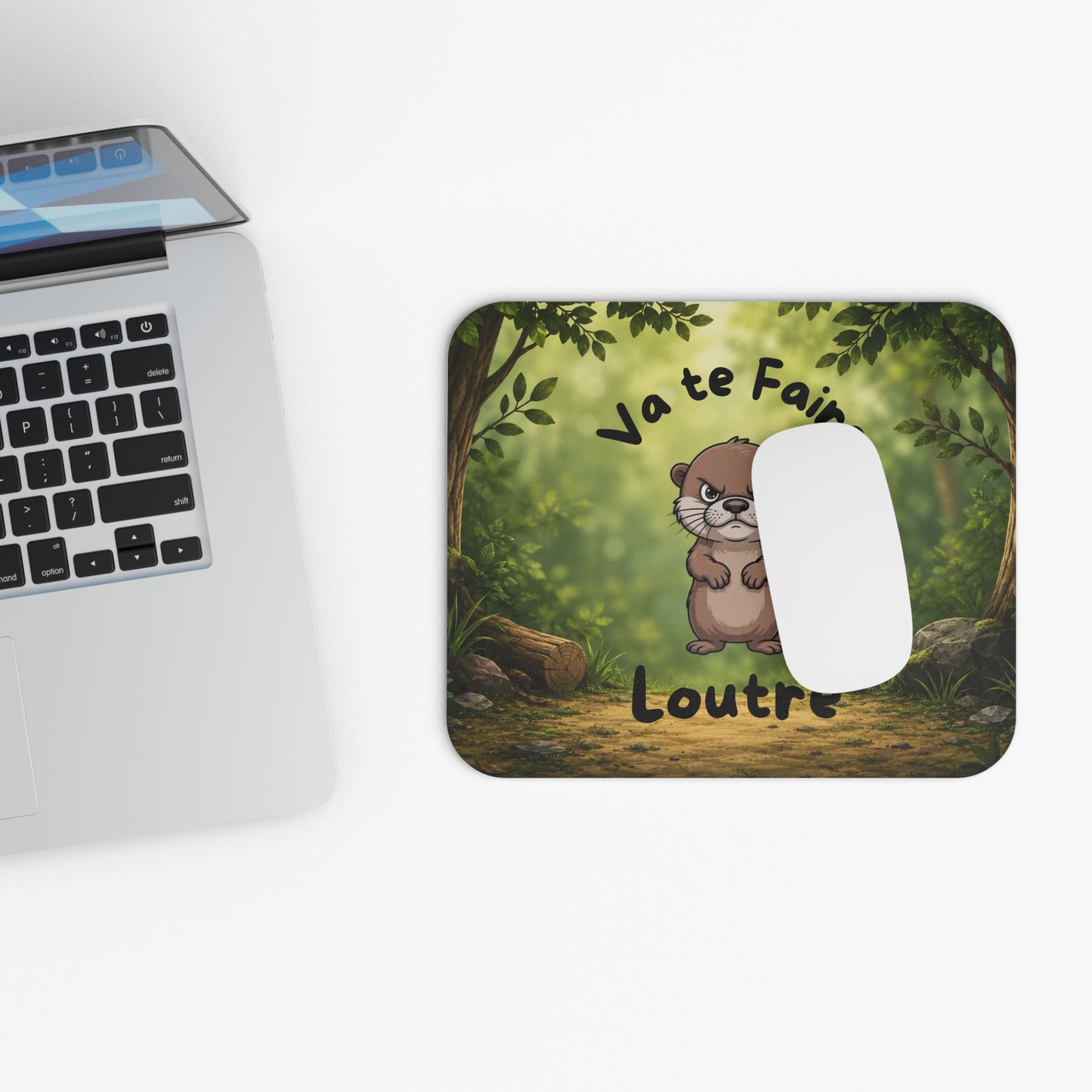Tapis de Souris 22x18cm Va te Faire Loutre – Cadeau Humour Loutre Homme Femme – Design Animal Mignon Kawaii – Accessoire Bureau Gaming