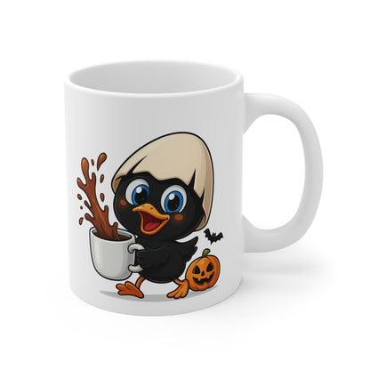 Mug Céramique Calimero Poussin Halloween – Tasse Citrouille Mignonne 325ml – Cadeau Original Café