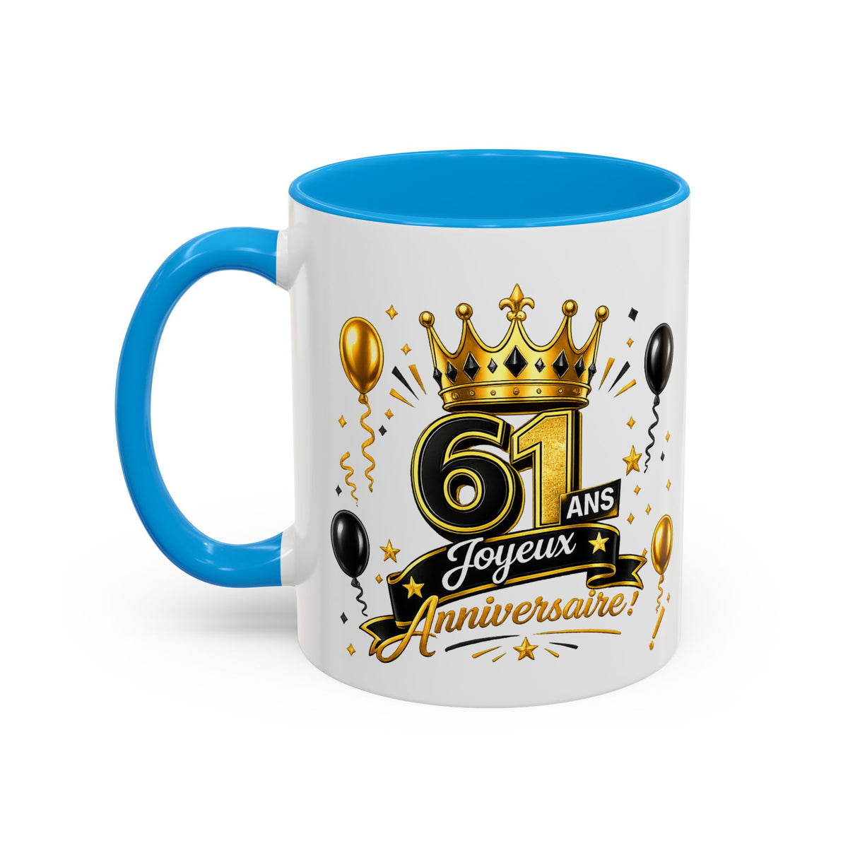Mug Joyeux 61 Ans – Tasse Anniversaire 61 Ans – Cadeau Original pour Femme Homme – Idée Cadeau 61e Anniversaire