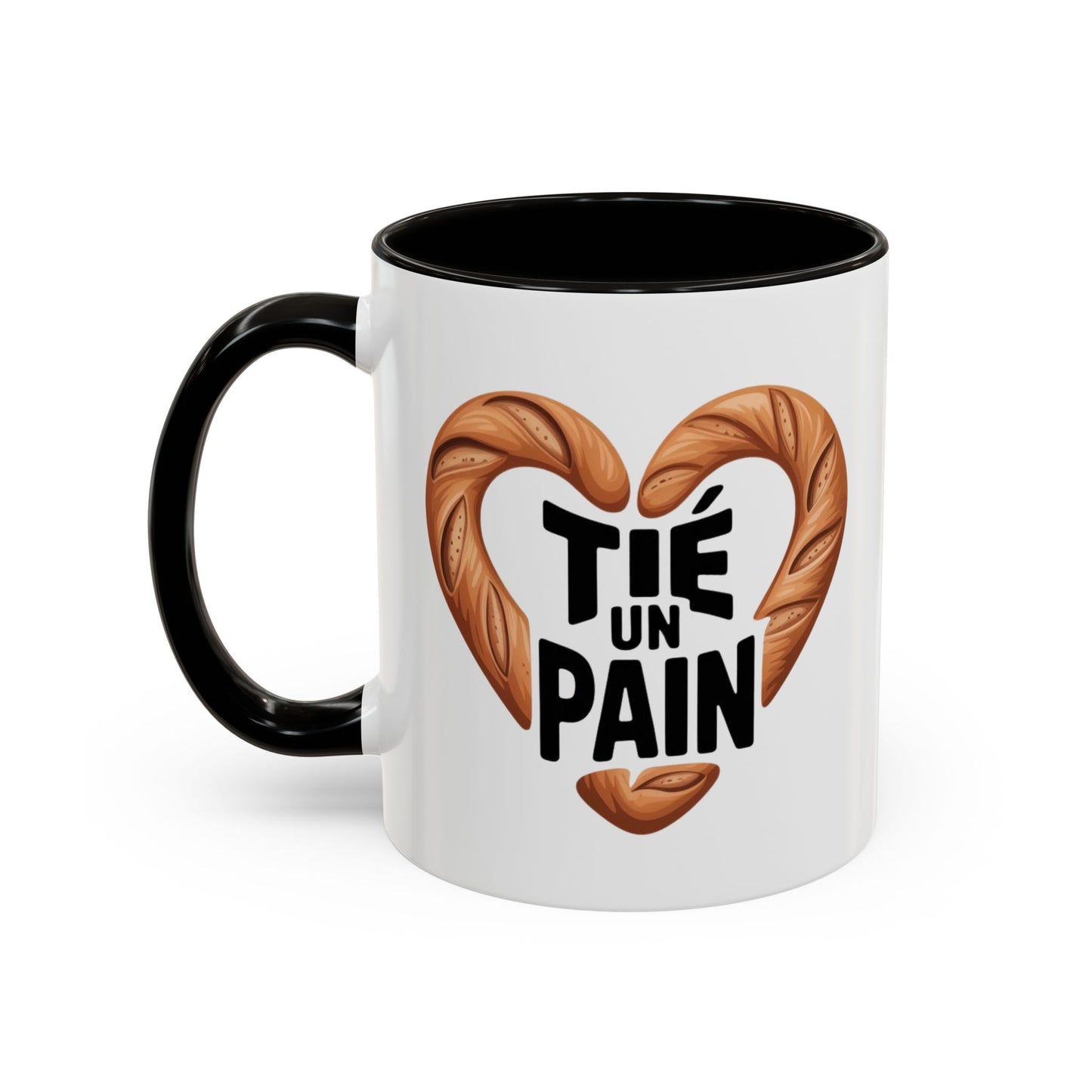 Mug T’es un Pain – Tasse Humour Boulangerie Amour Jeu de Mots – Cadeau Original Fun – Céramique 325ml Noir Bleu Rouge