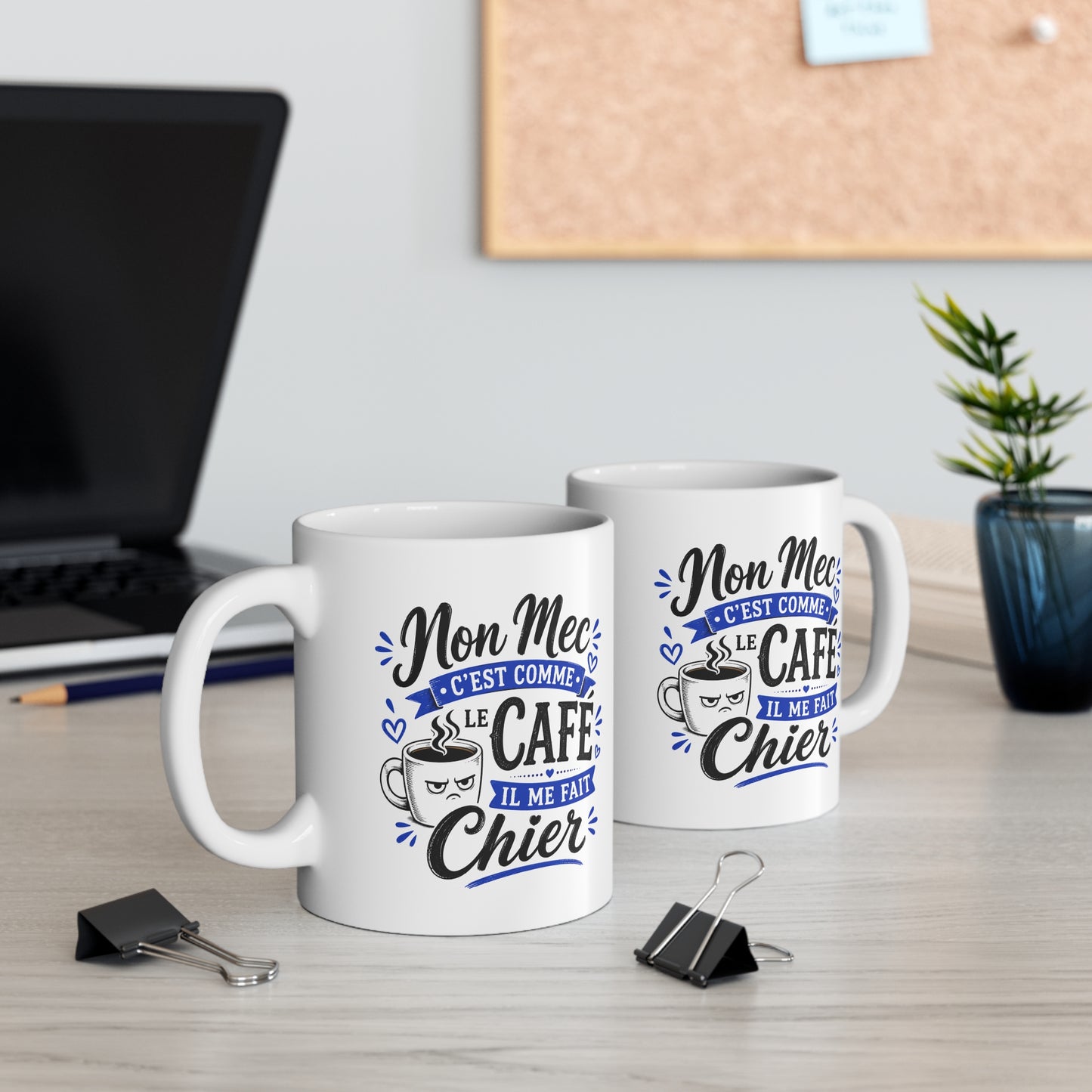 Mug Mon Mec C’est Comme le Café Il Me Fait Chier – Tasse Humoristique Couple – Idée Cadeau Drôle pour Femme, Copine, Amie
