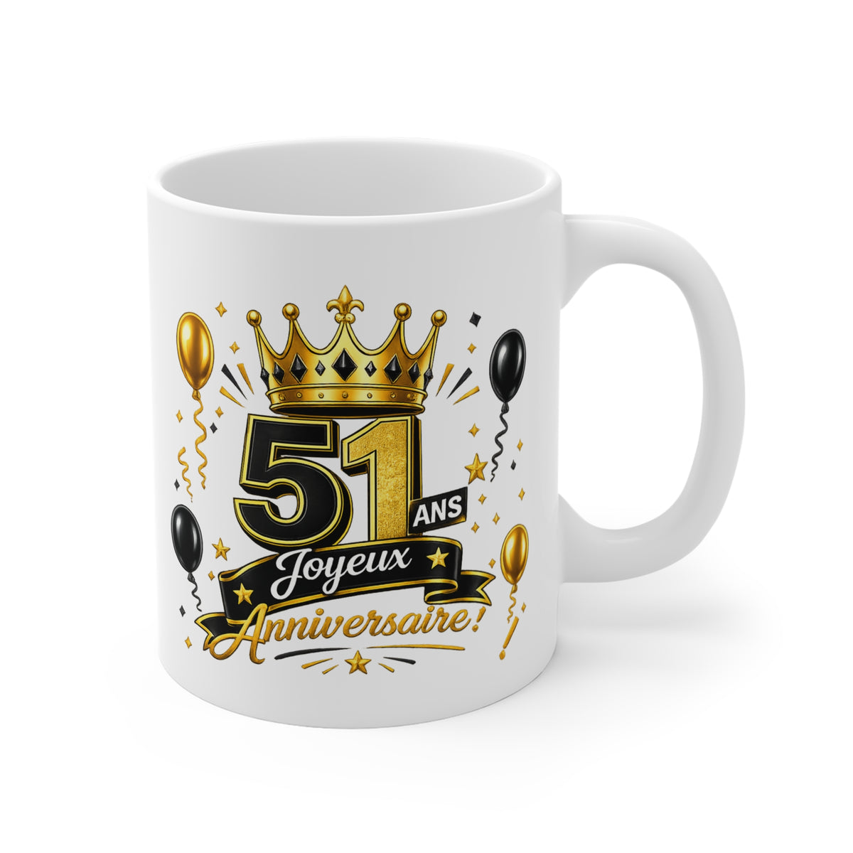 Mug Joyeux 51 Ans – Tasse Anniversaire 51 Ans – Cadeau Original pour Femme Homme – Idée Cadeau 51e Anniversaire