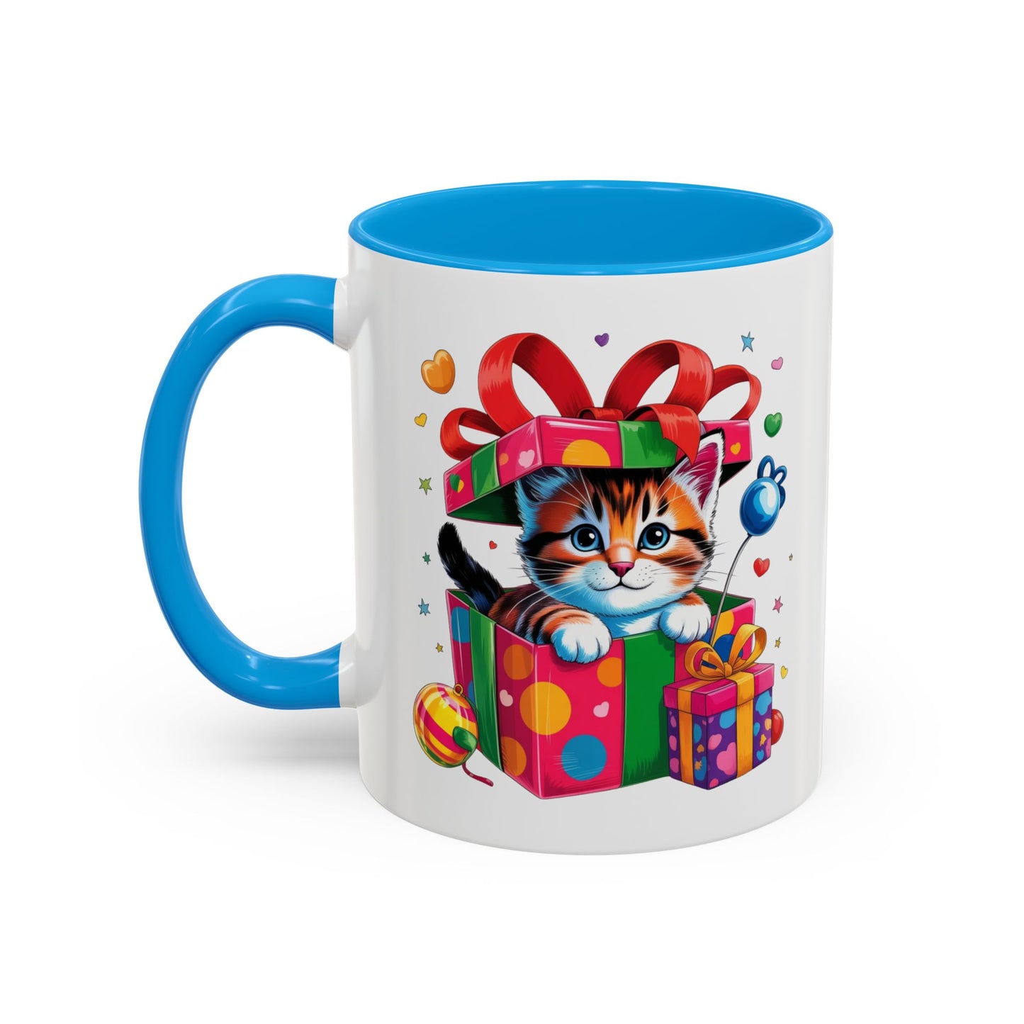 Mug Chaton dans Boîte Cadeau – Tasse Chat Mignon avec Ruban et Cadeaux – Idée Cadeau 325ml