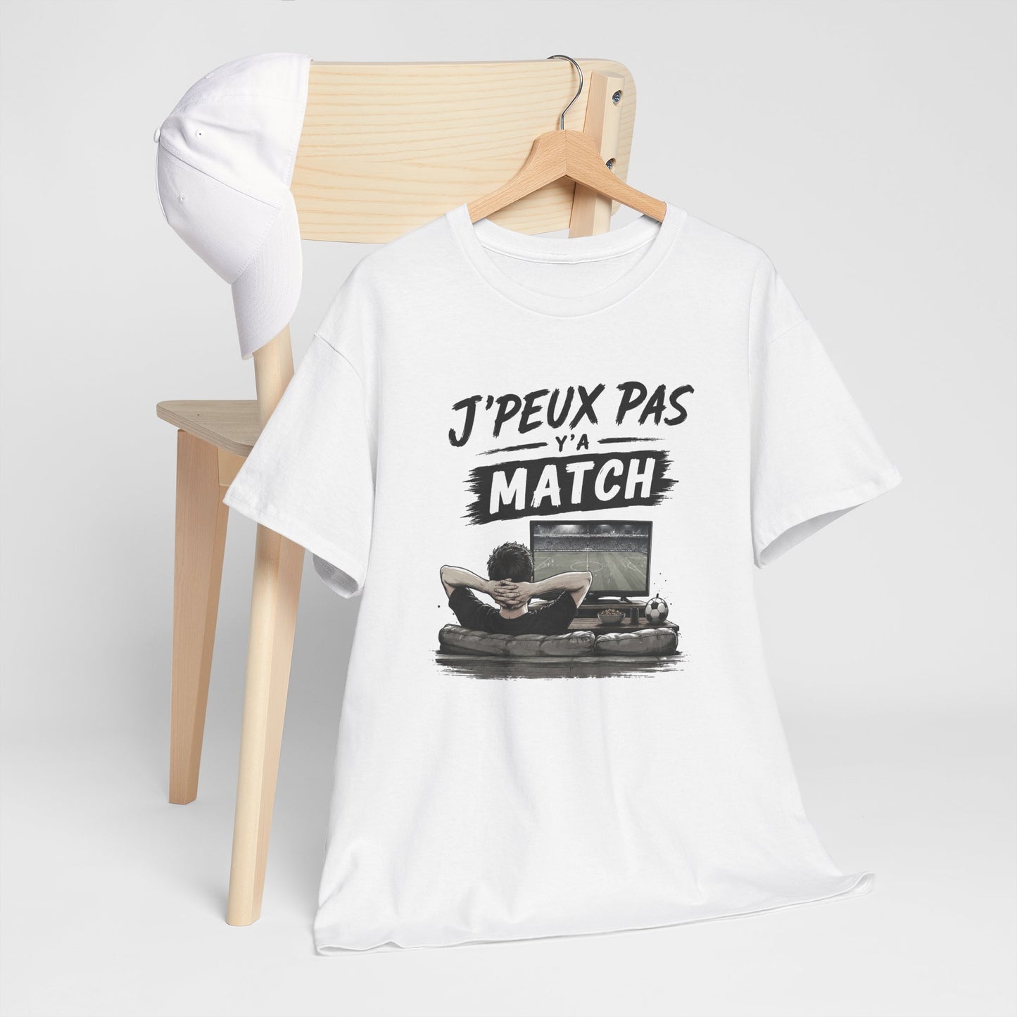 Tee Shirt Homme Football Supporter Cadeau Humour Match Fan de Foot Passion Football Télévision