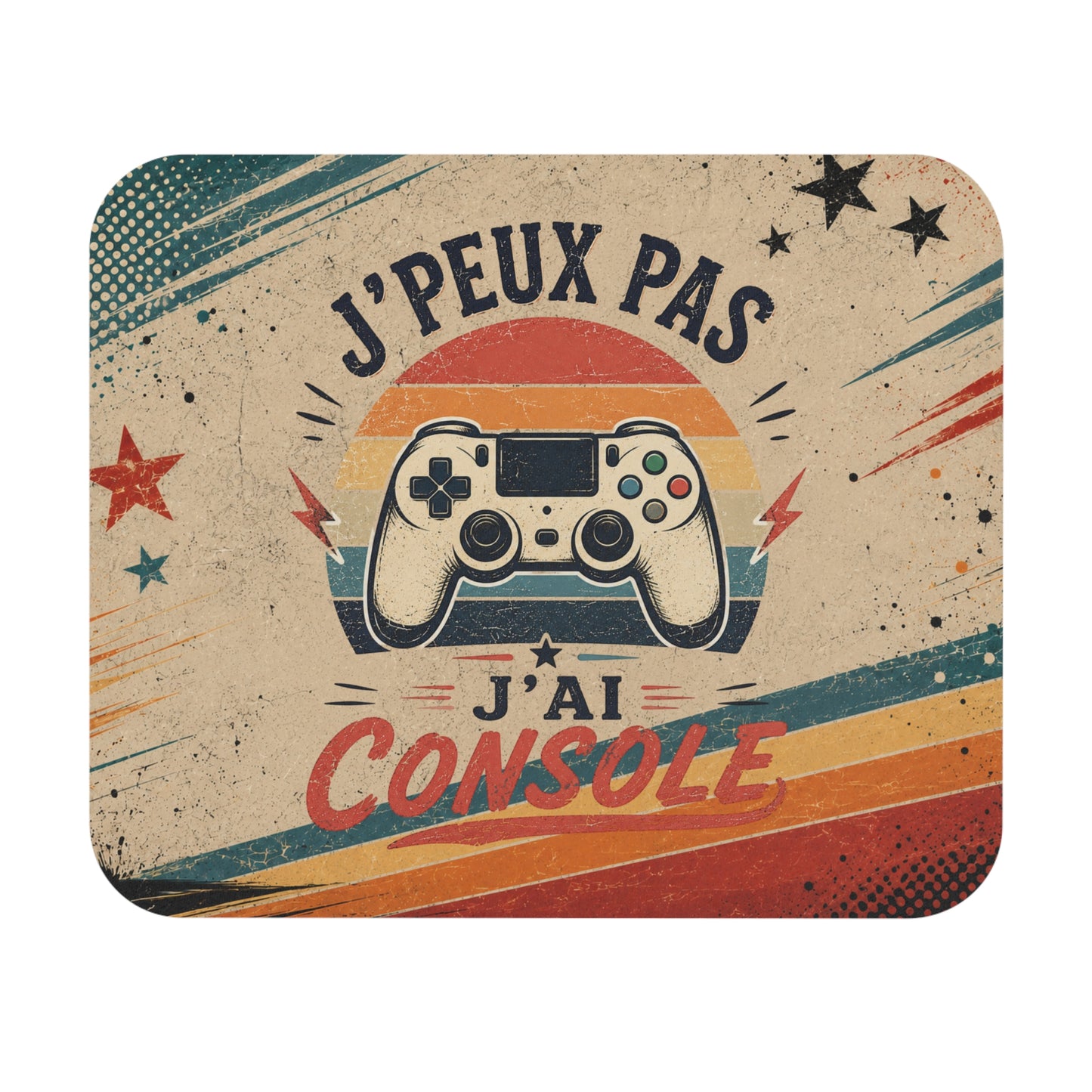Tapis de Souris Gamer Homme J'Peux Pas J'Ai Console – Cadeau Humour Jeux Vidéo Gaming Manette Rétro Bureau Ordinateur