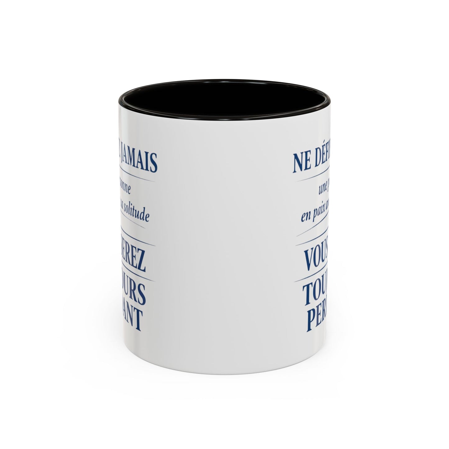 Mug Citation Inspirante – Tasse Motivation Solitude Force Intérieure – Cadeau Inspirant Homme Femme