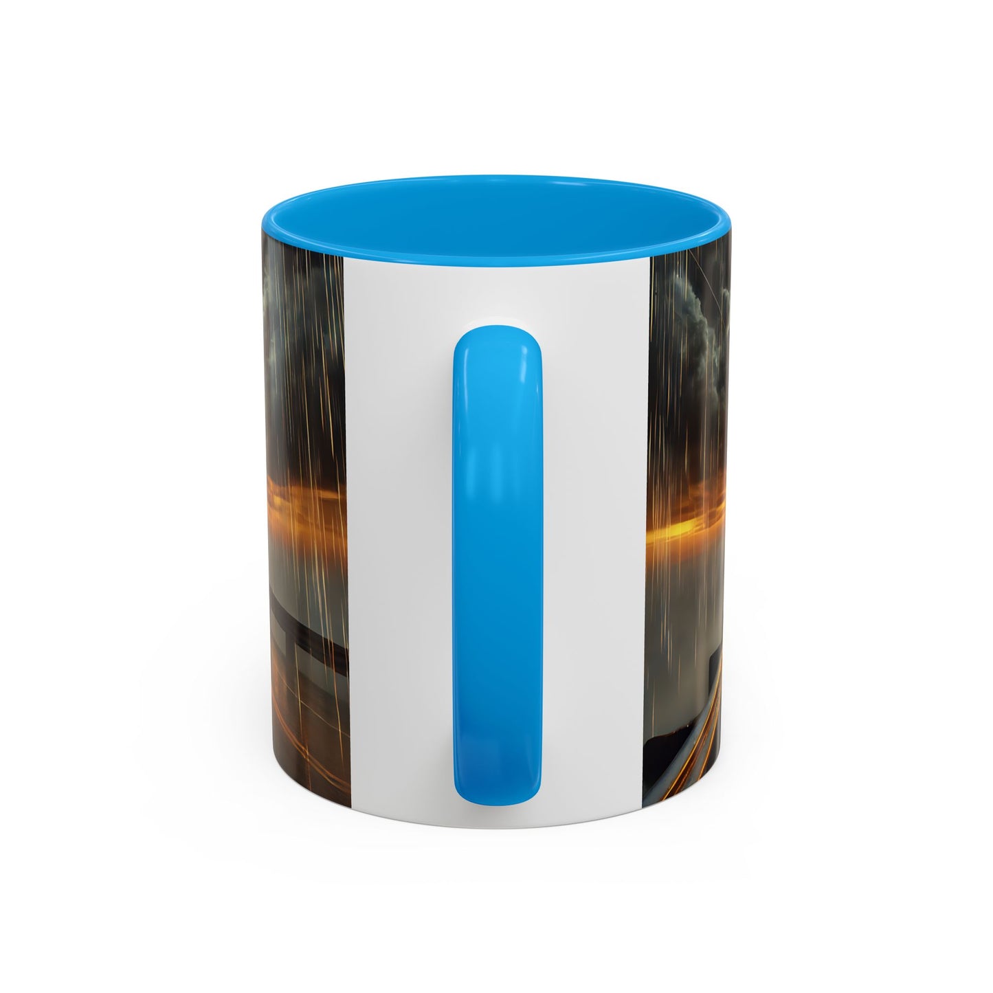 Mug Camion USA sous Orage – Tasse Semi-Remorque avec Éclairs et Route Tempête – Cadeau Chauffeur Routier 325ml