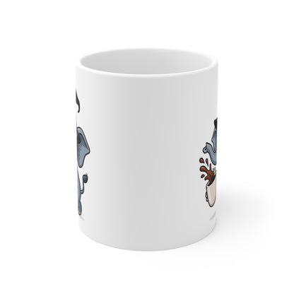 Mug Éléphant Sorcier Café – Tasse Céramique 325ml – Illustration Animalière Drôle Halloween