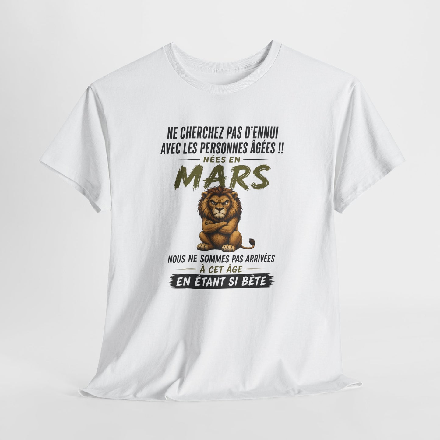 Tee-Shirt Retraité Mars Humour – Cadeau Anniversaire Senior Homme Femme – Lion Drôle Retraite