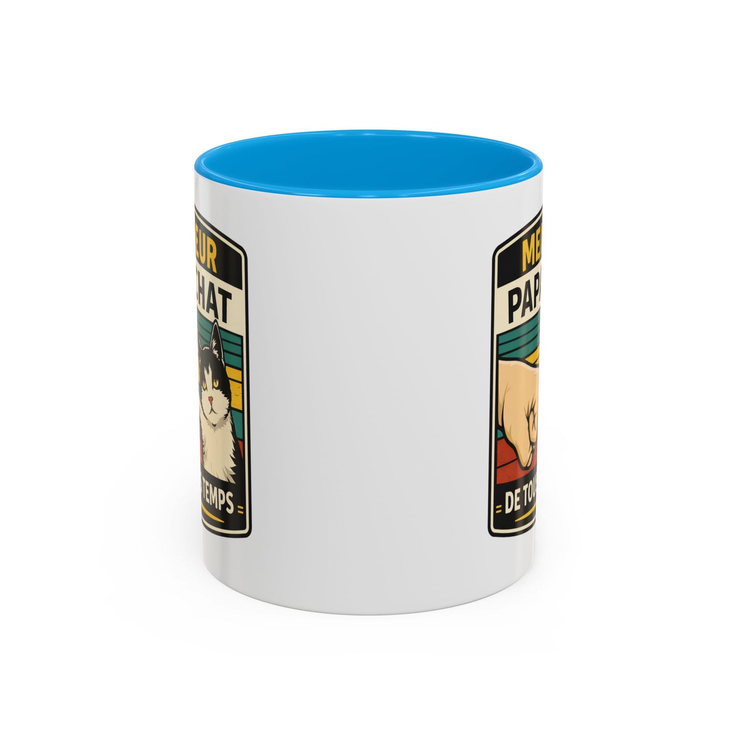 Tasse Meilleur Papa Chat de Tous les Temps – Mug Chat Noir et Blanc – Cadeau Papa Original – Céramique 325ml
