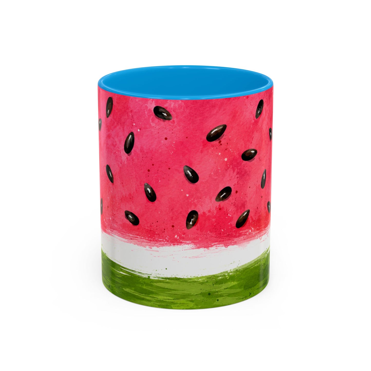 Tasse Pastèque Aquarelle – Mug Fruit Rouge et Vert – Cadeau Été Gourmand Homme Femme 325ml