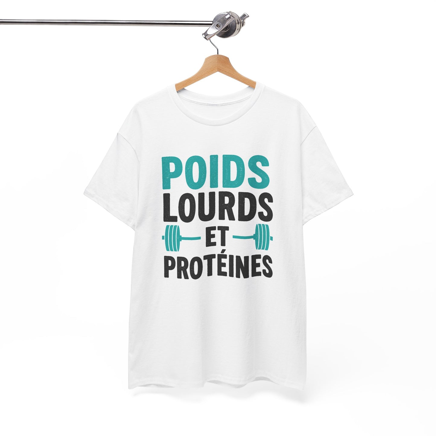T-Shirt Musculation Homme et Femme – Fitness Protéines Poids Lourds – Salle de Sport Entraînement – Cadeau Sportif