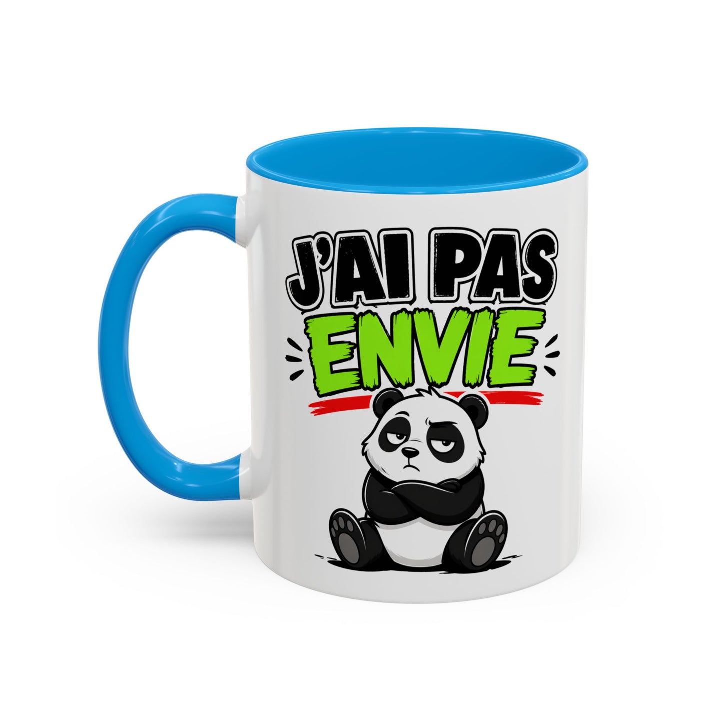 Mug Drôle J’ai Pas Envie – Tasse Humoristique Panda Fatigué – Cadeau Humour Bureau Café 325ml