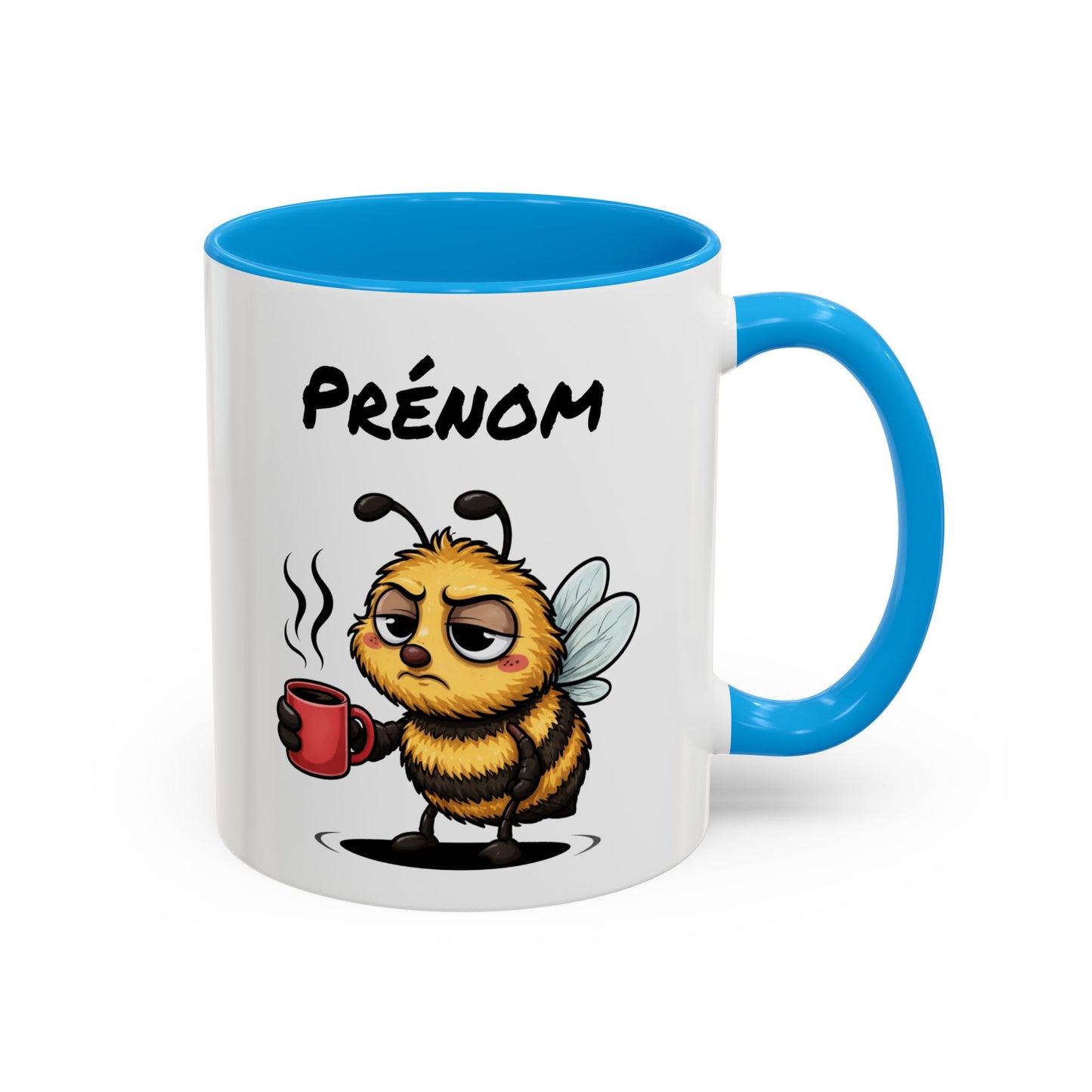 Tasse Abeille Café Personnalisable 325ml – Mug Céramique Humour Fatigue Réveil Prénom Cadeau Original