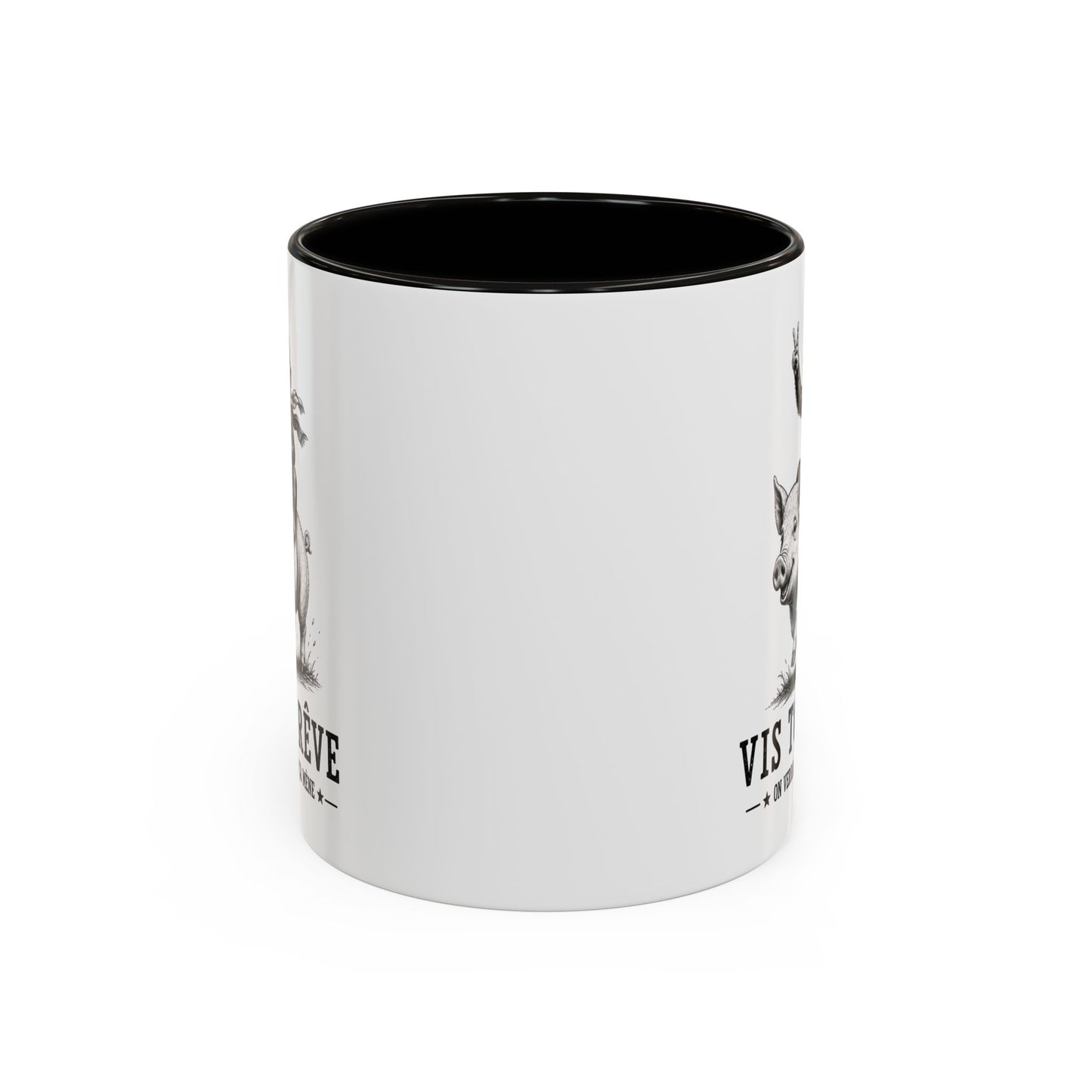 Tasse Vis Ton Rêve On Verra Bien Où Ça Mène – Mug Humour Singe Cochon Vintage – Cadeau Homme Femme 325 ml