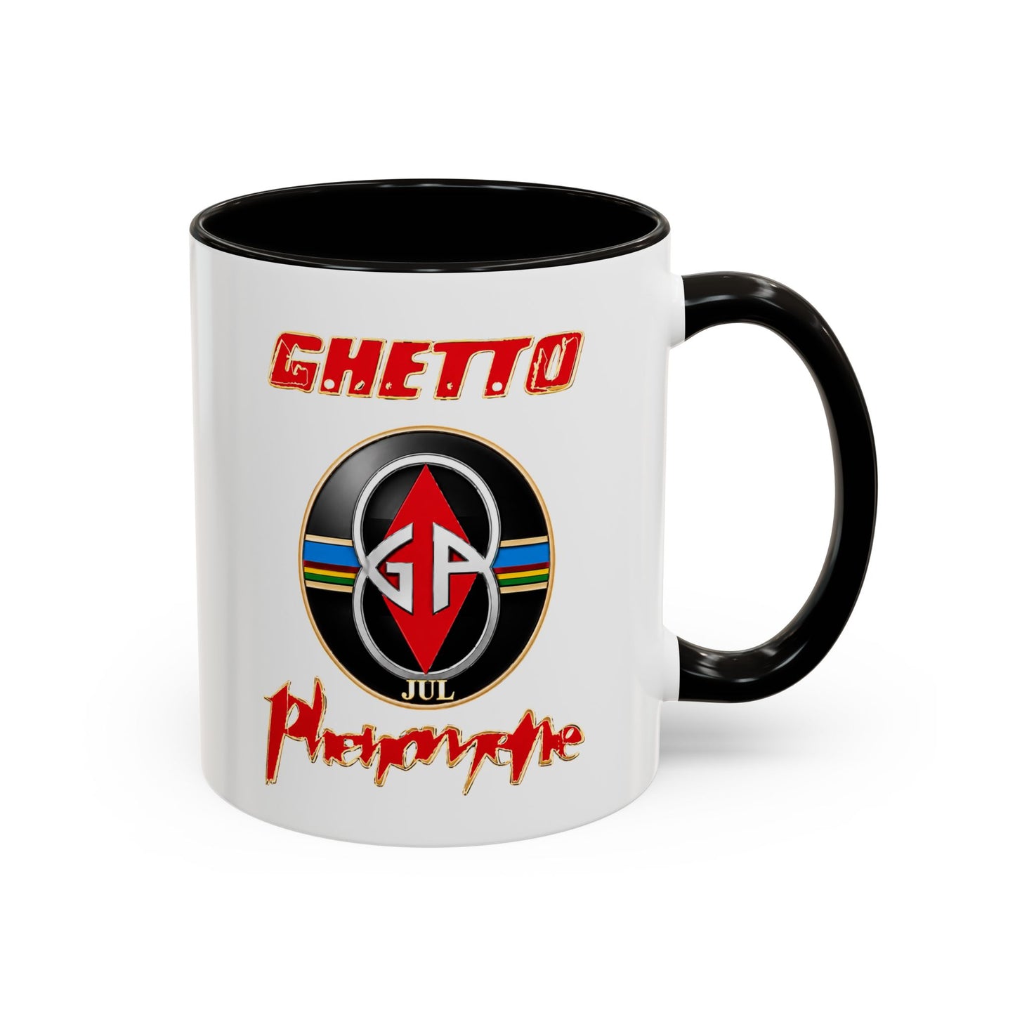 Mug Ghetto Phénomène JuL – Rap Marseille – Groupe Rap Français – Style Urbain – Idée Cadeau Fan de Rap Homme Femme Noir Bleu Rouge