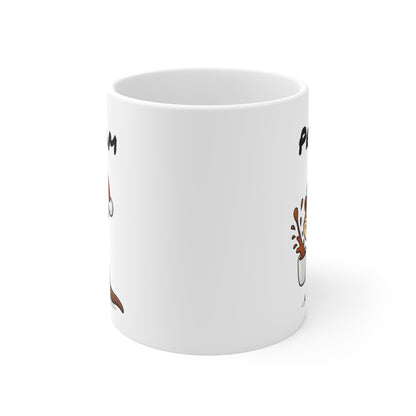 Tasse Personnalisable Loutre Noël – Mug Prénom Céramique 325ml – Cadeau Fêtes Mignon Original