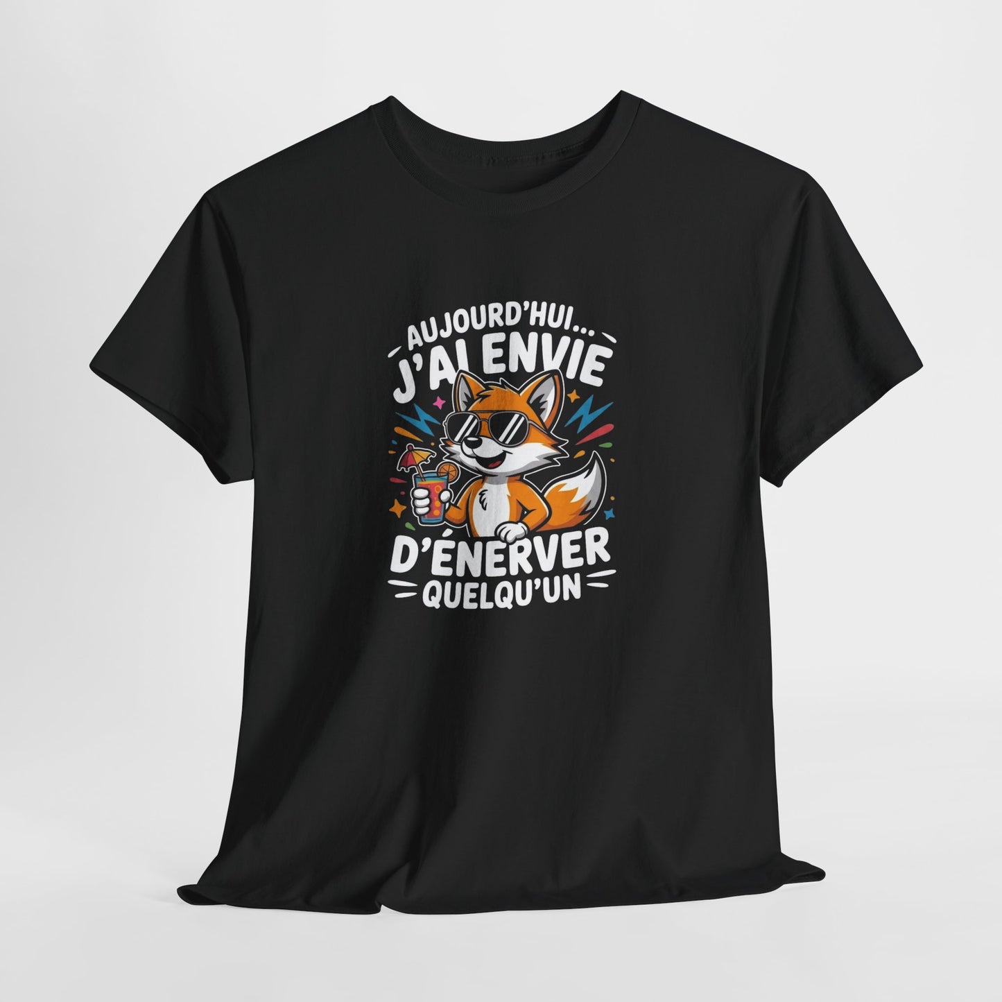T-Shirt Humoristique Renard Homme Femme – Tee Shirt Drôle Sarcastique – Cadeau Fun Adulte Noir Blanc Gris