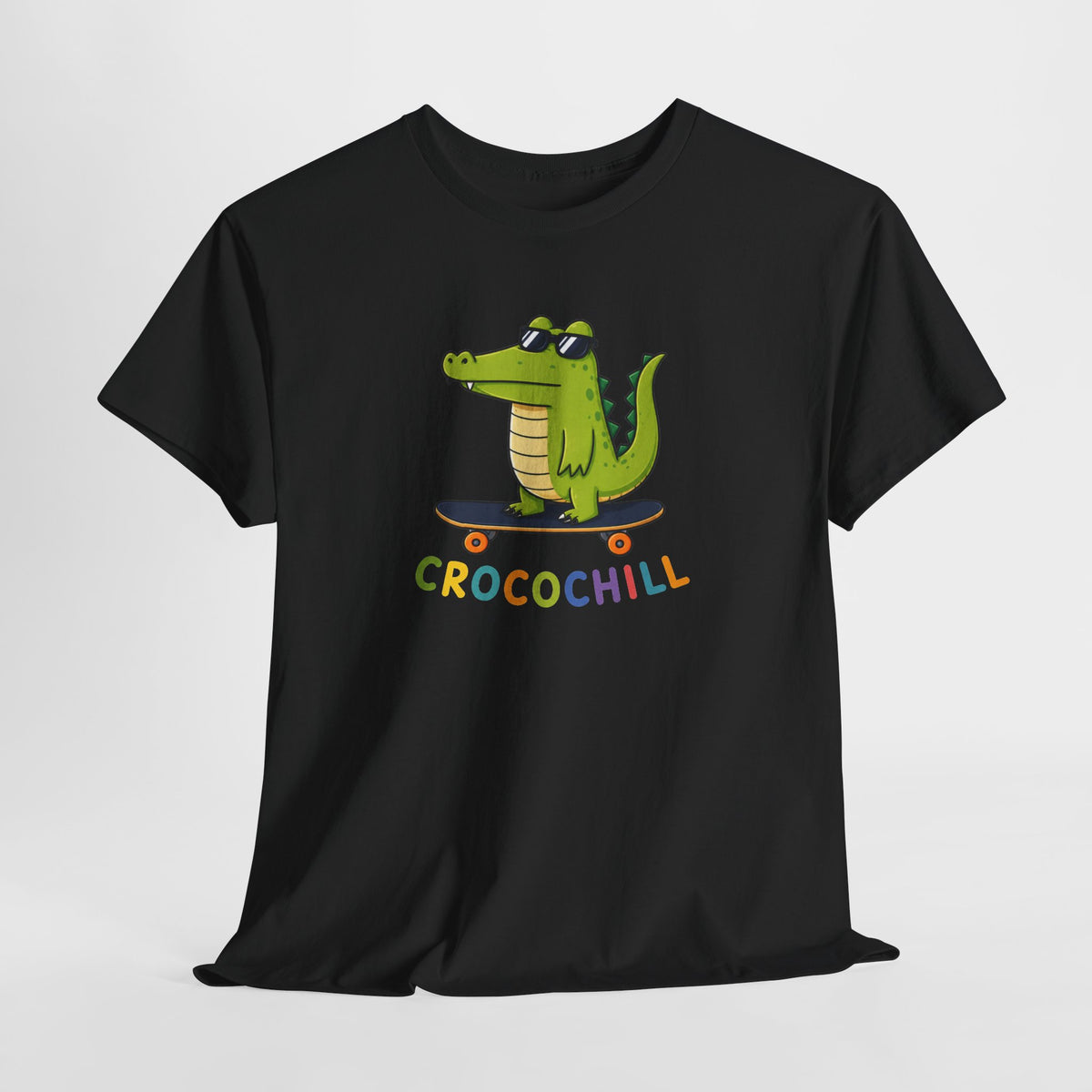 Tee Shirt Crocodile Skateboard Homme et Femme – Croco Chill – T-Shirt Humour Animal