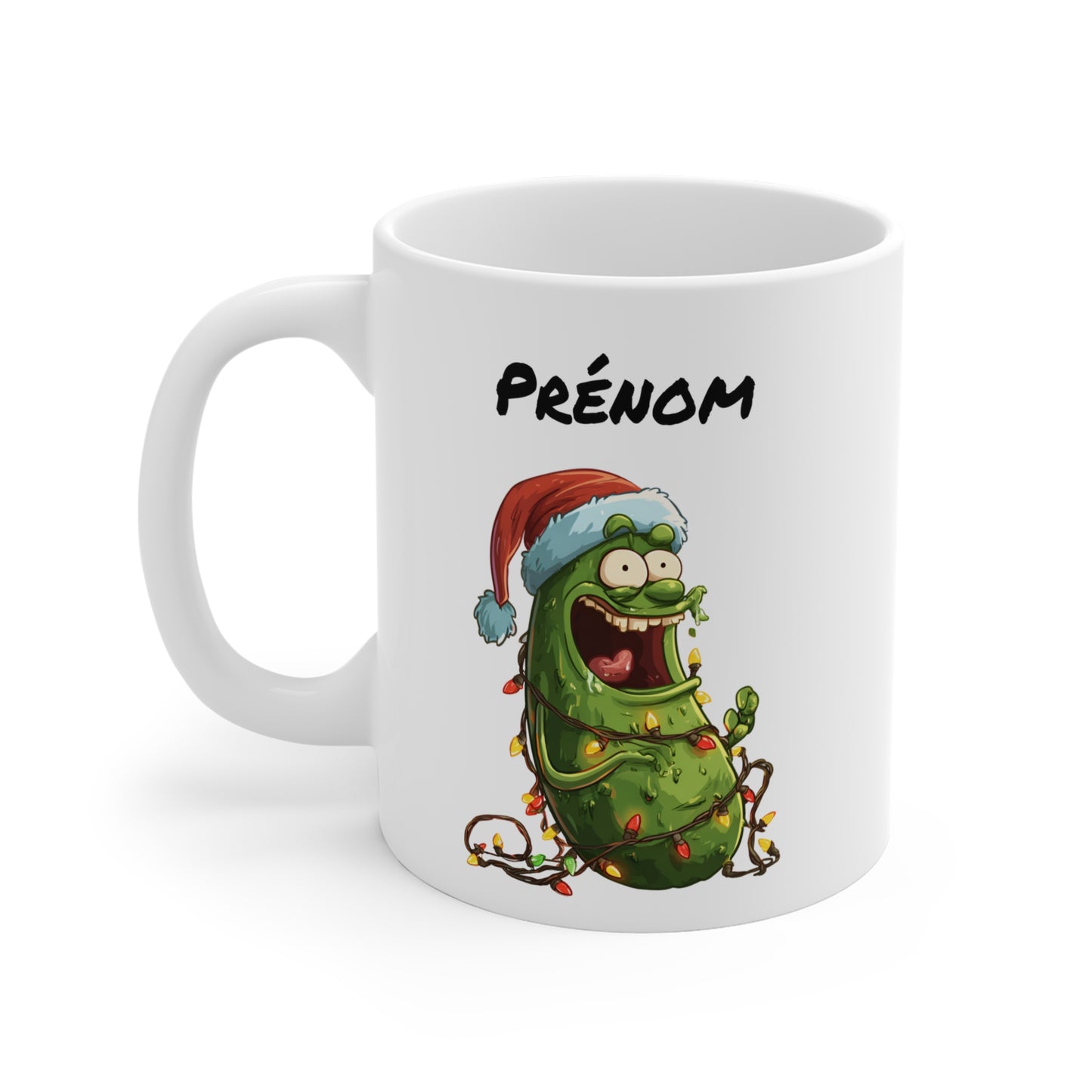 Tasse Personnalisable Cornichon de Noël – Mug Humour Festif et Drôle – Cadeau Original Père Noël 325ml