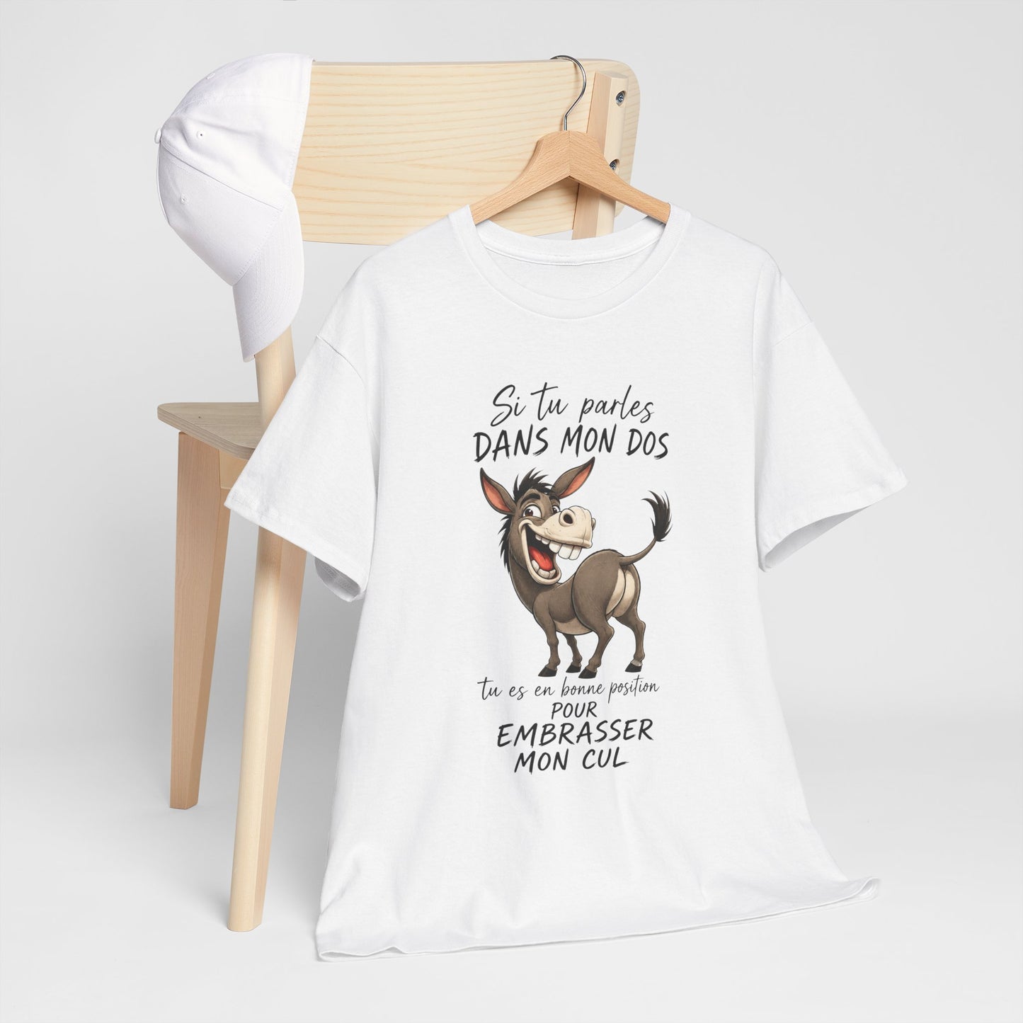 T-Shirt Si Tu Parles Dans Mon Dos – Tee Shirt Âne Humour Sarcastique – Cadeau Drôle Homme Femme