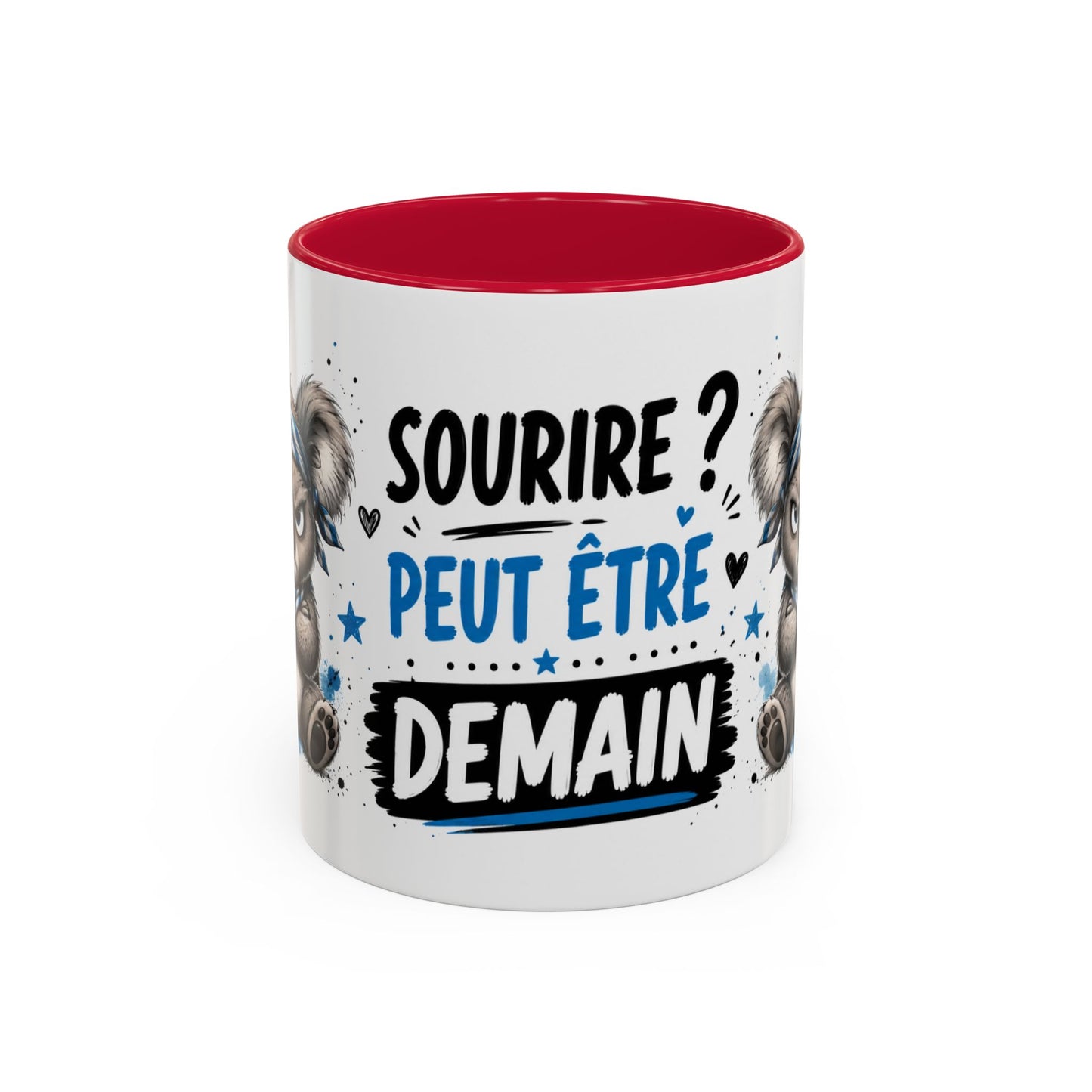Tasse Sourire ? Peut-Être Demain – Mug Humour Koala Boudeur – Cadeau Original Homme Femme 325ml