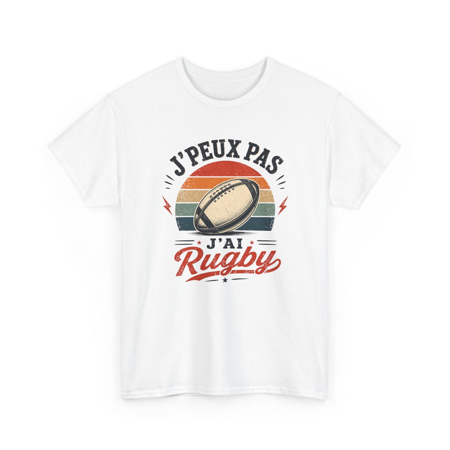 T-Shirt Rugby Homme Femme Enfant – J’Peux Pas J’Ai Rugby – Tee Shirt Ballon Rugby Vintage Cadeau Rugbyman Supporter Sport Équipe