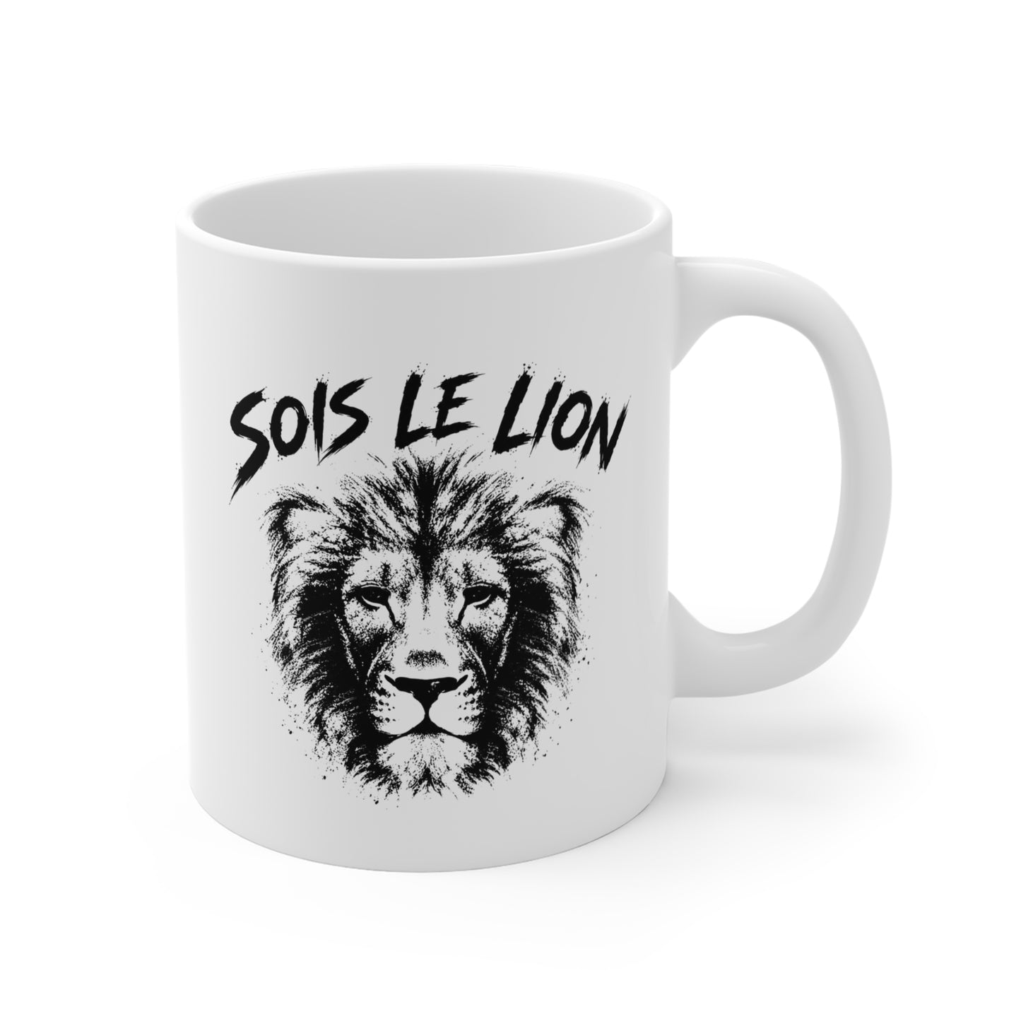 Mug Lion Motivant – Tasse Animaux Sauvages – Cadeau Original Homme et Femme, Courage Force Caractère