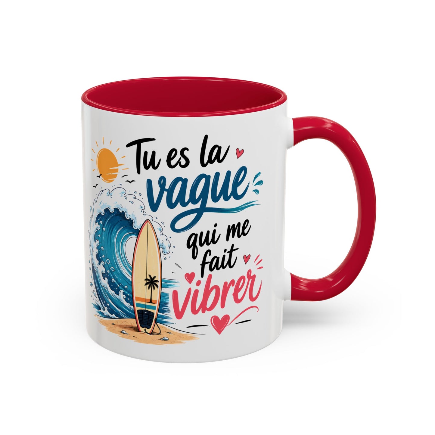 Tasse Tu Es La Vague Qui Me Fait Vibrer – Mug Surf Romantique – Cadeau Amour Couple Surfeur 325ml