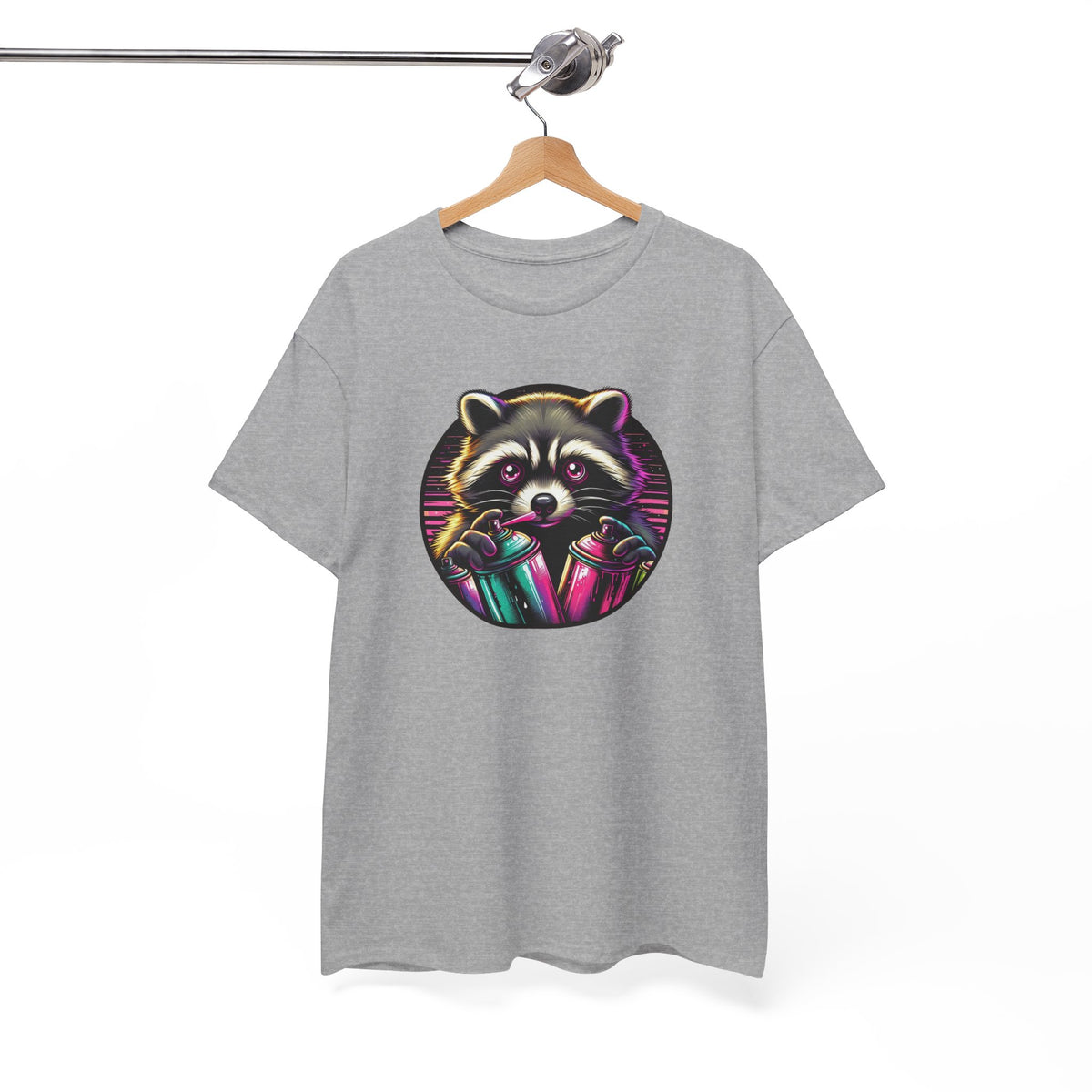 Tee Shirt Raton Laveur Graffiti Homme Femme – T-Shirt Animal Street Art Bombes de Peinture – Design Urbain Coloré
