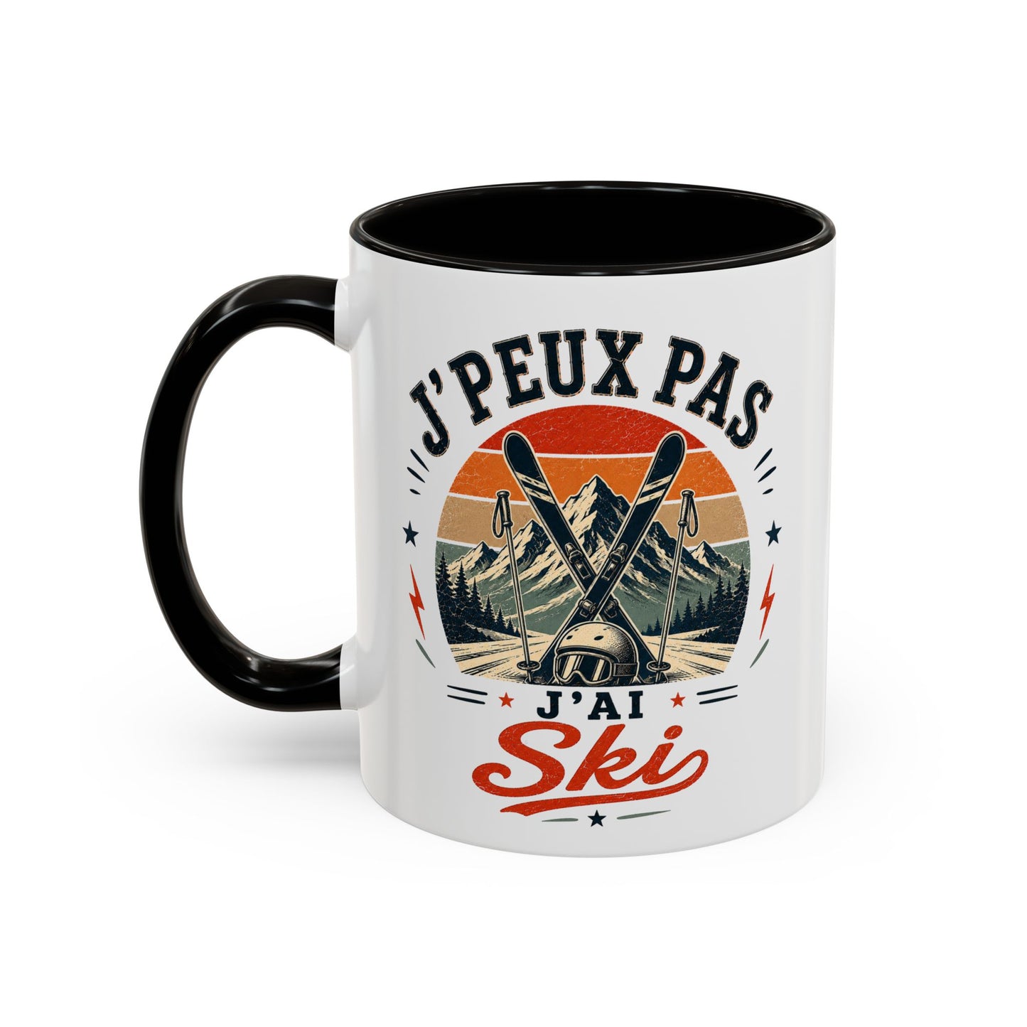 Tasse J’Peux Pas J’Ai Ski – Mug Ski Vintage Humoristique – Cadeau Skieur Homme Femme 325ml