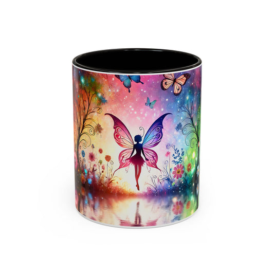 Mug Fée Féérique Papillons – Tasse Fantasy Colorée avec Univers Magique et Lumières Enchantées – Cadeau Féerie 325ml